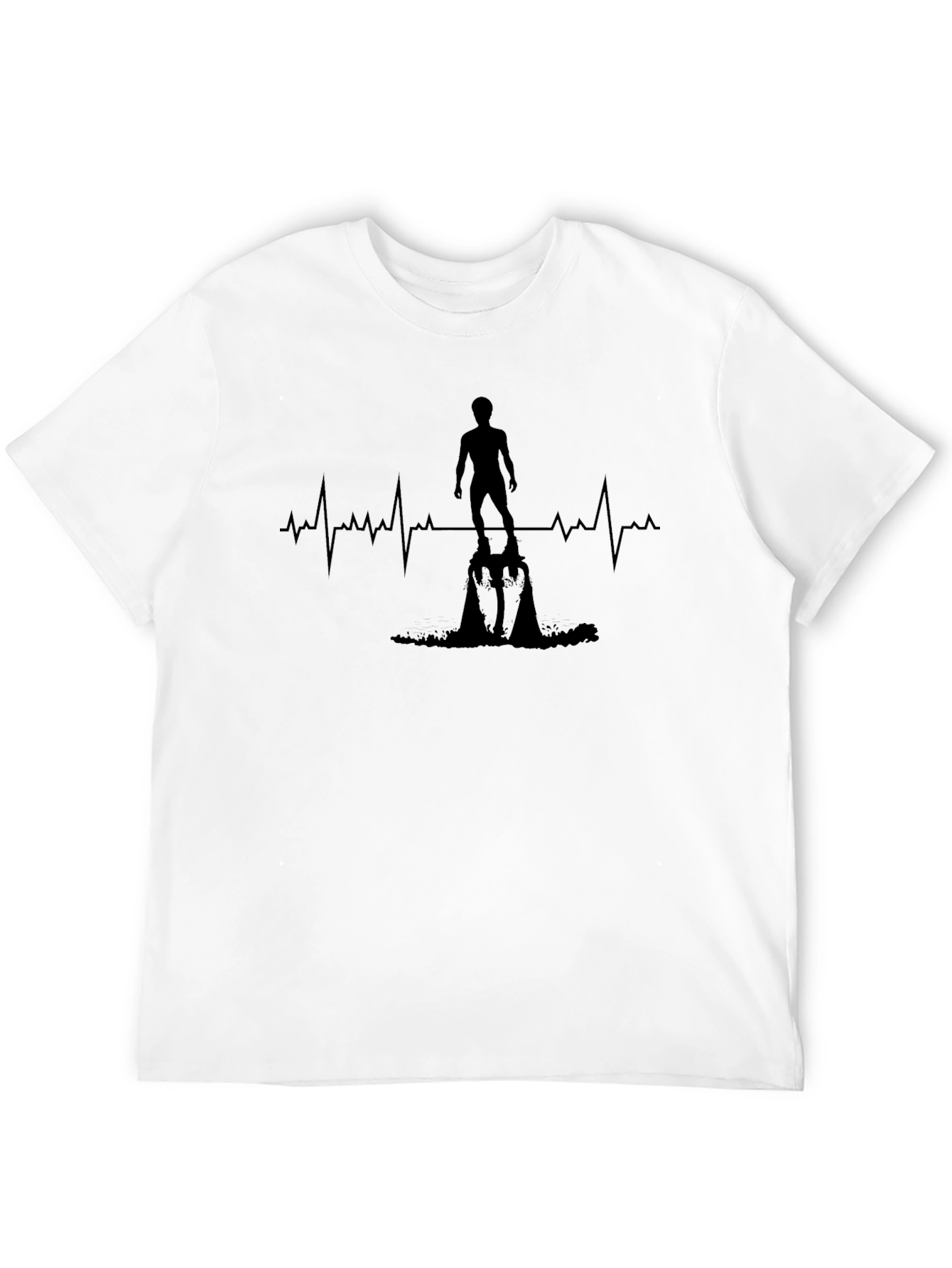 Heartbeat Surfer T-Shirt - Black Graphic Tee