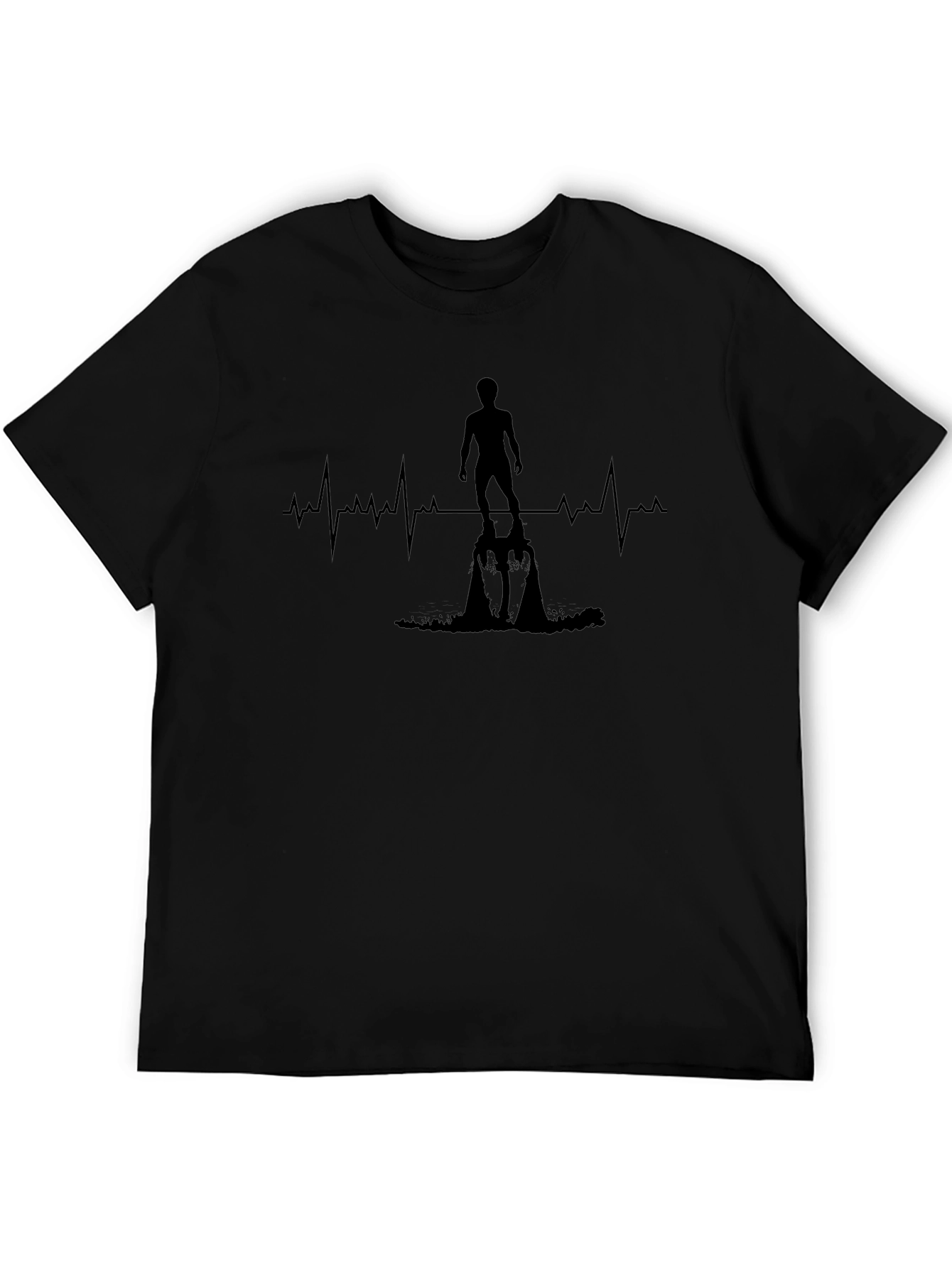 Heartbeat Surfer T-Shirt - Black Graphic Tee
