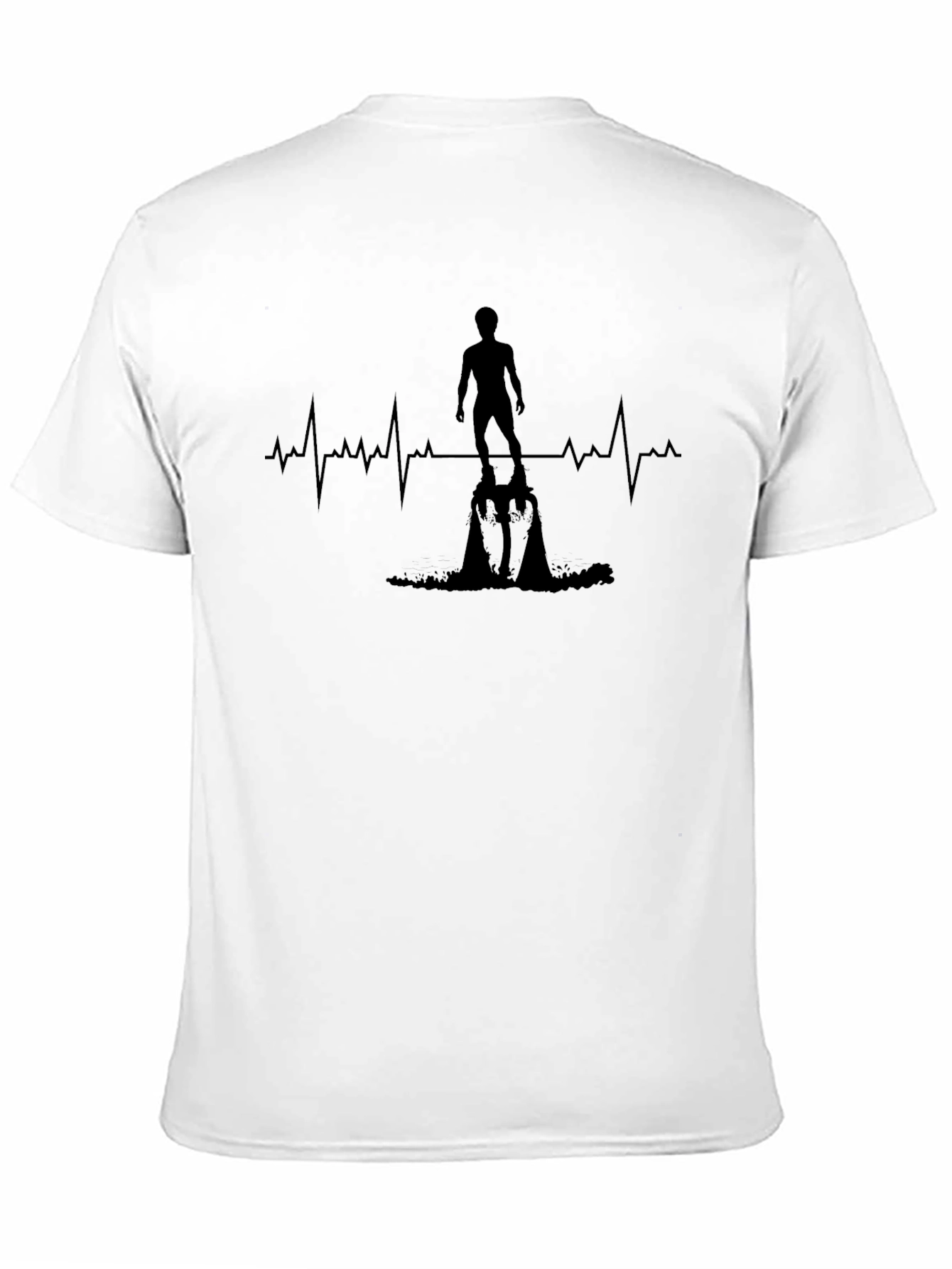 Heartbeat Surfer T-Shirt - Black Graphic Tee