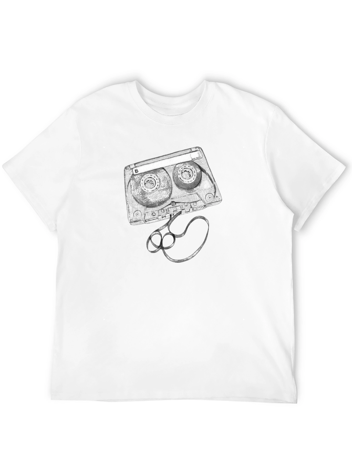 Retro Cassette Tape Graphic Tee - Black