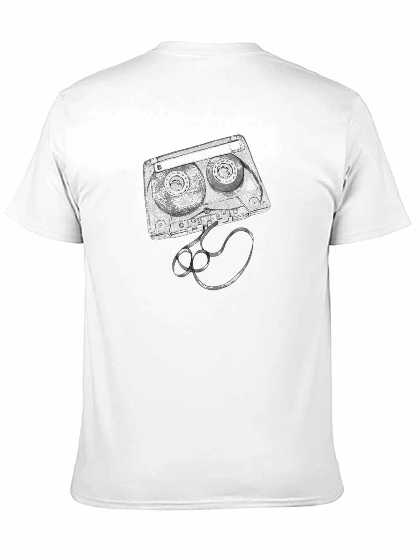 Retro Cassette Tape Graphic Tee - Black