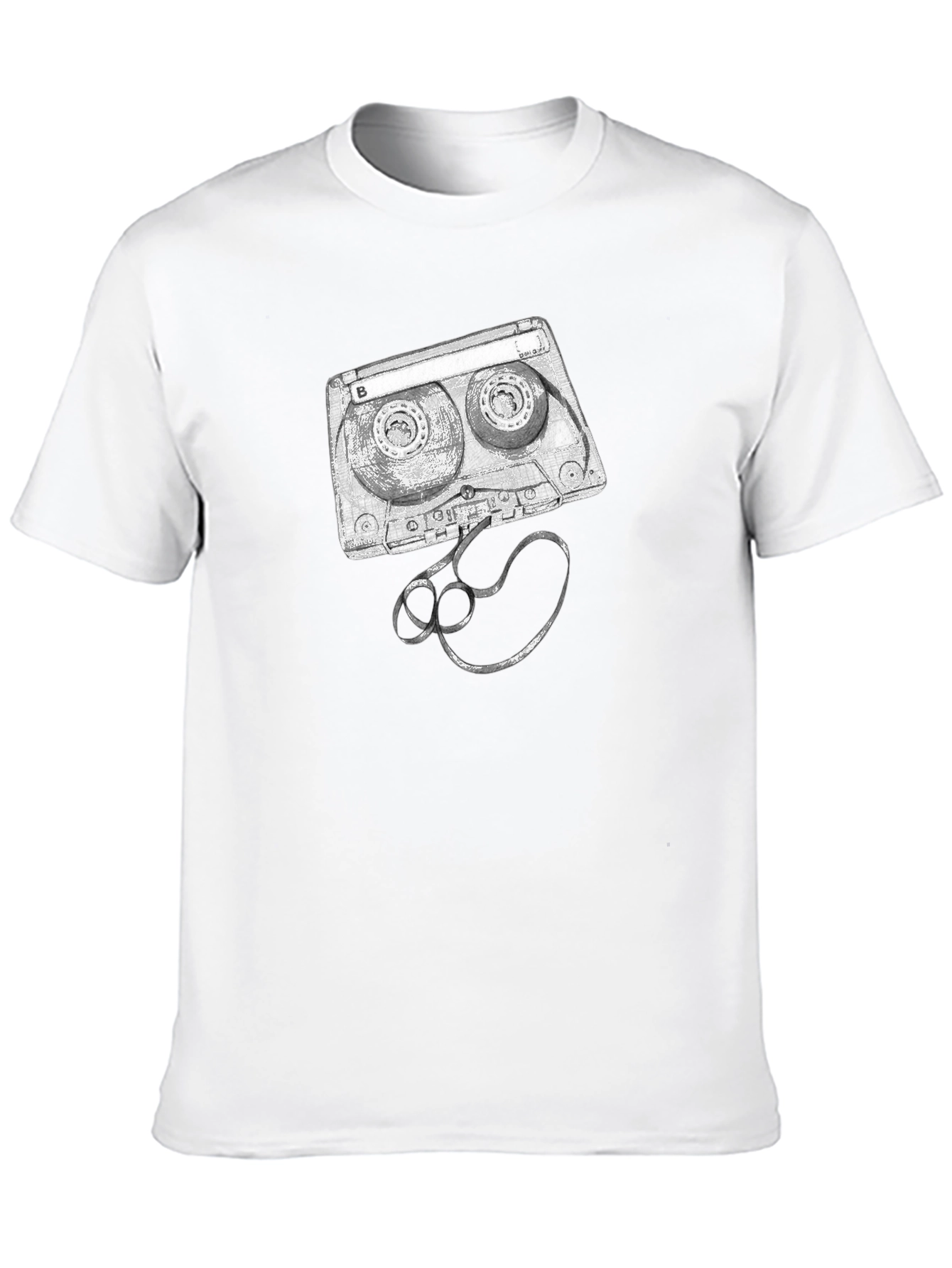 Retro Cassette Tape Graphic Tee - Black