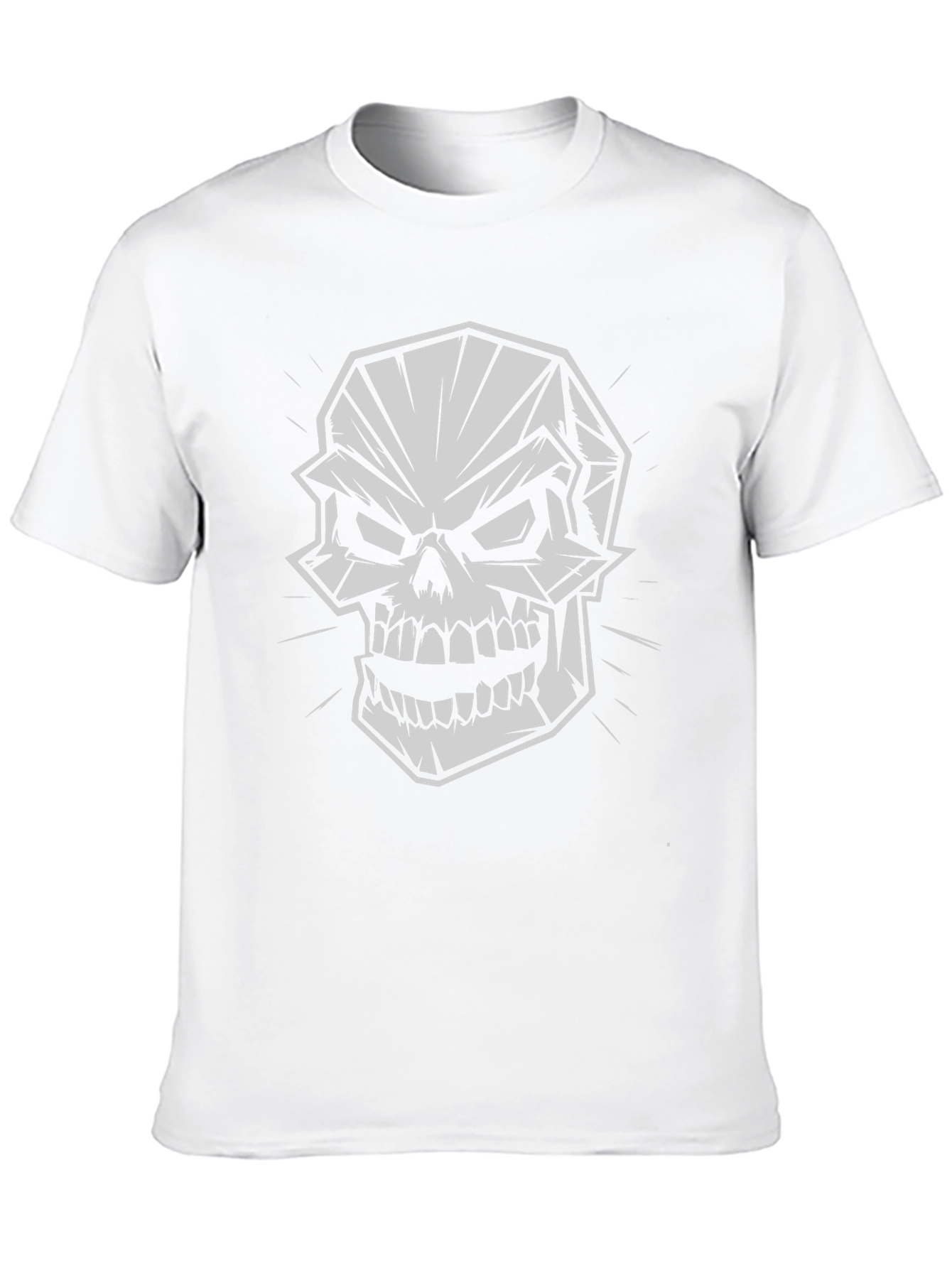 Geometric Skull Graphic Print Black T-Shirt