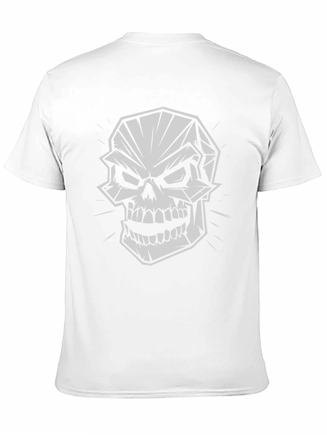 Geometric Skull Graphic Print Black T-Shirt