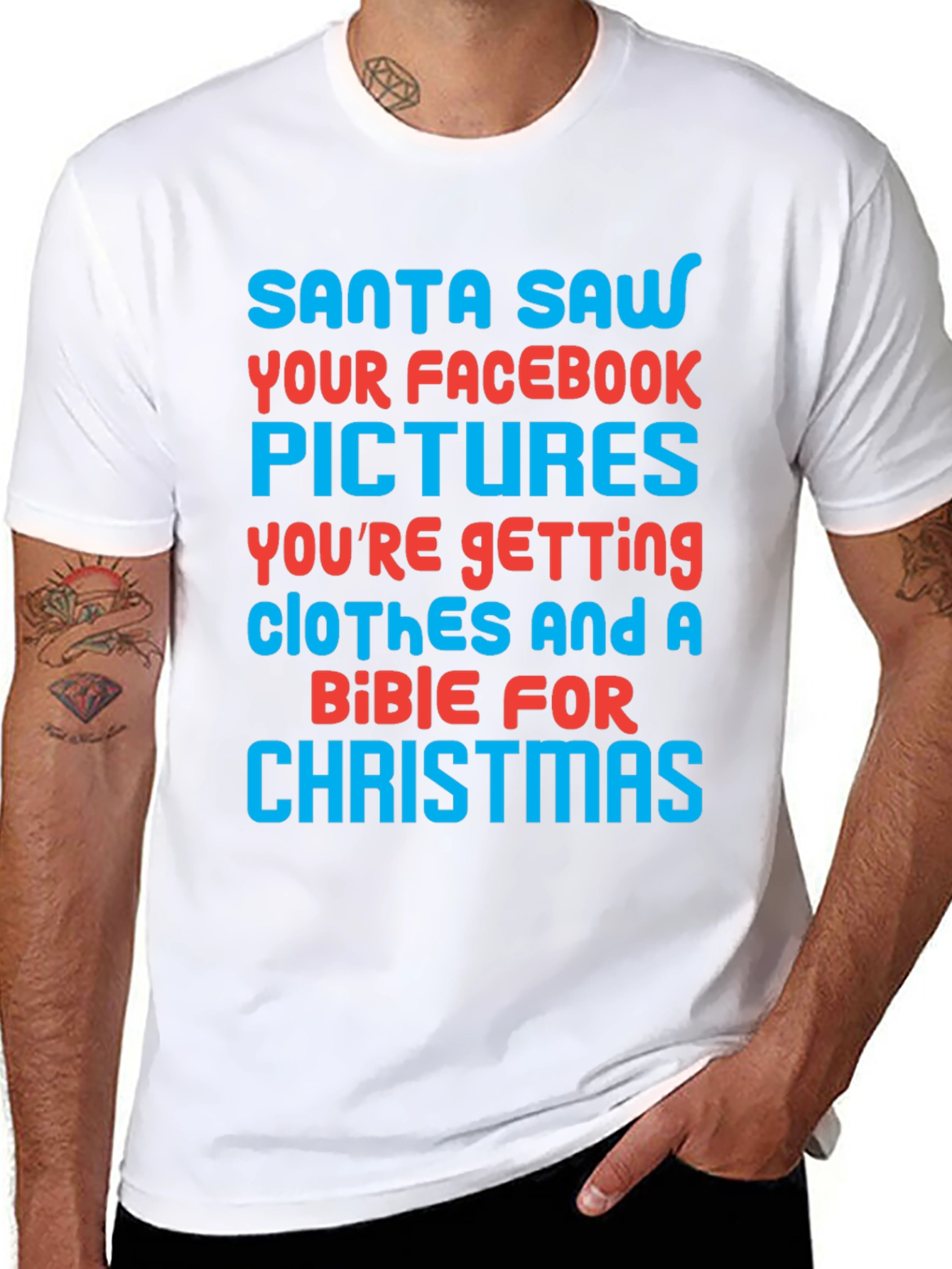Funny Santa Facebook Pictures Christmas T-Shirt