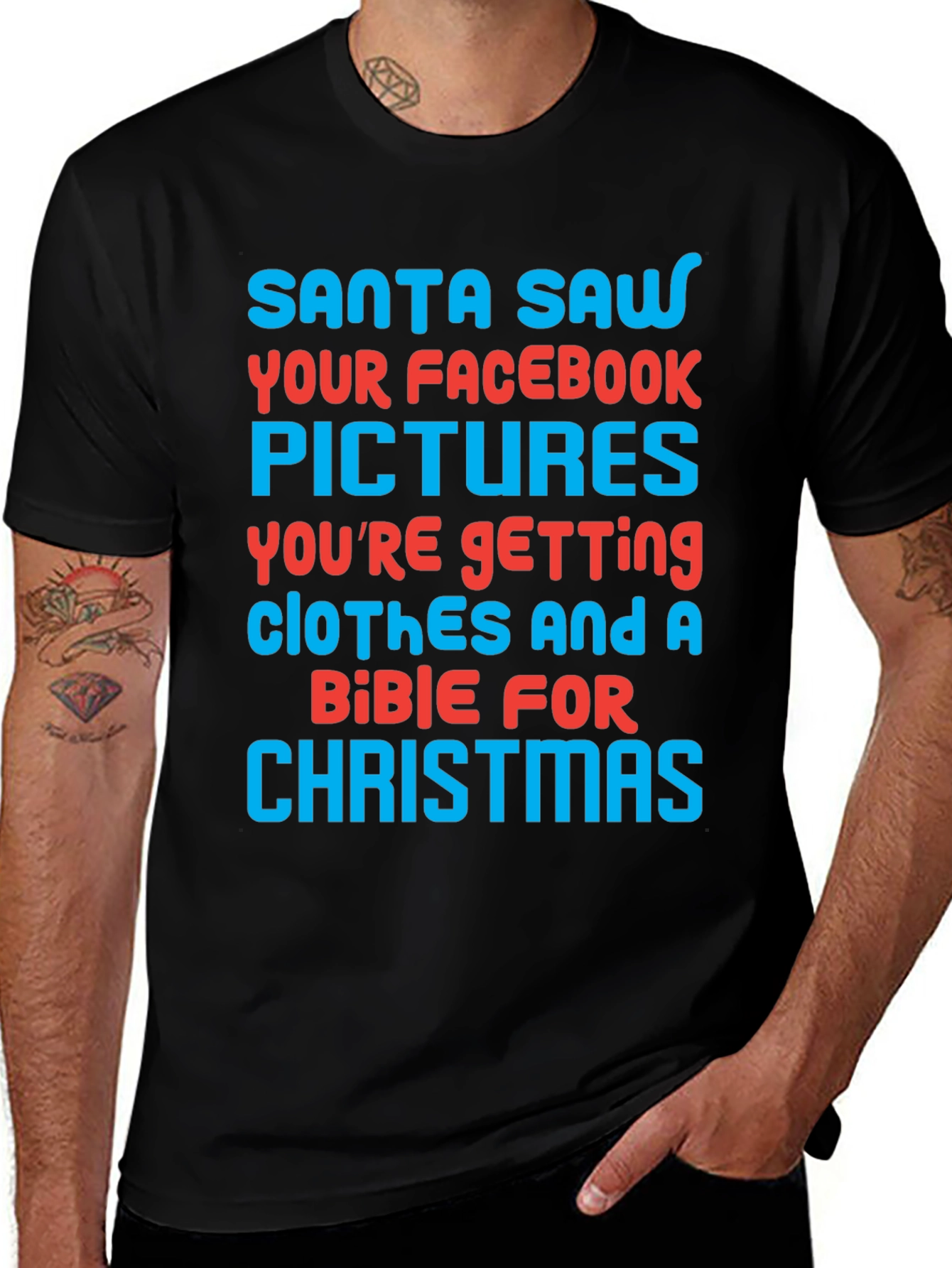 Funny Santa Facebook Pictures Christmas T-Shirt