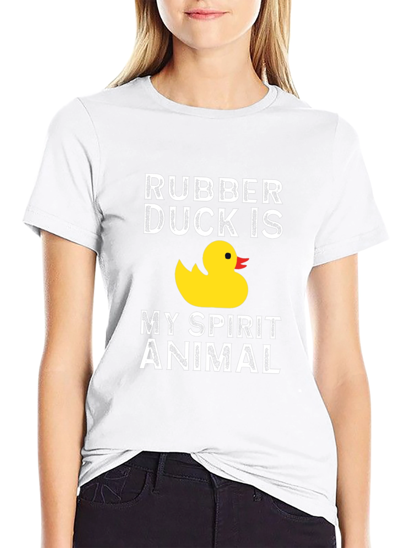 Rubber Duck Spirit Animal Graphic T-Shirt - Black