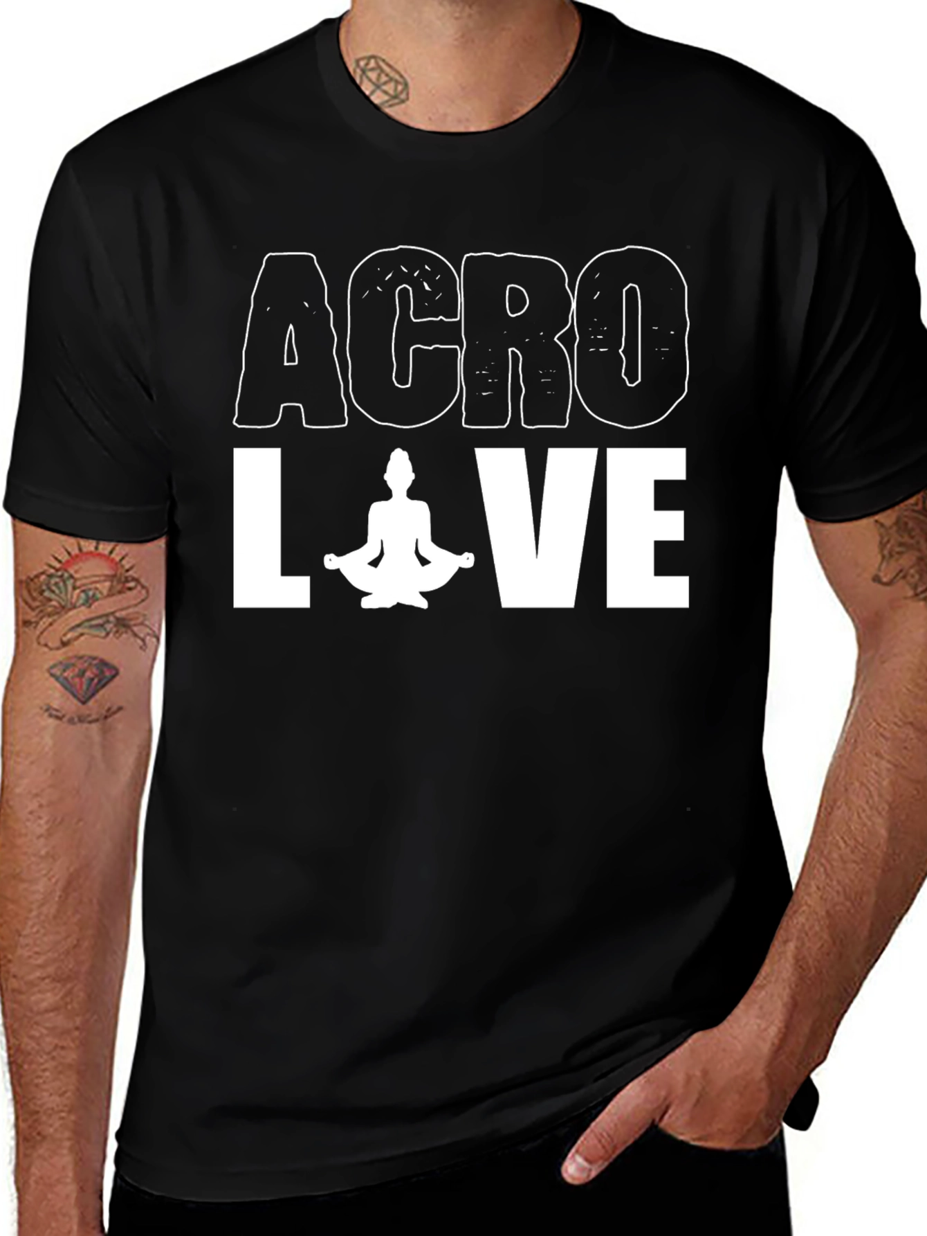 Acro Love Yoga Graphic Tee - Black