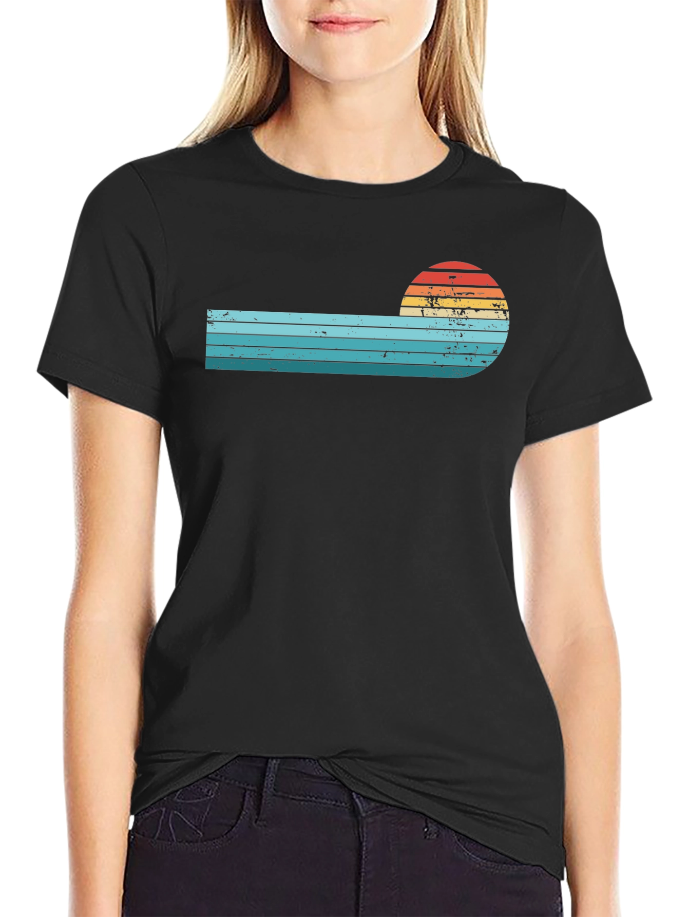 Retro Sunset Striped T-Shirt