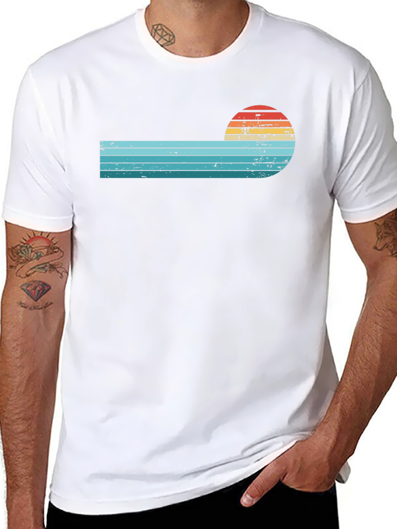 Retro Sunset Striped T-Shirt