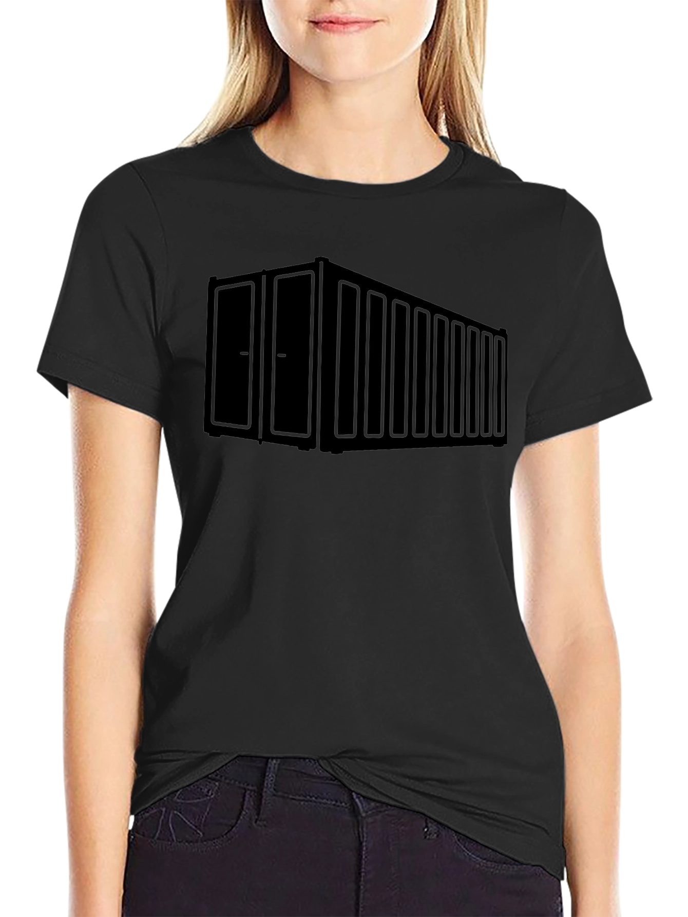 Shipping Container Graphic Tee - Cool Black T-Shirt