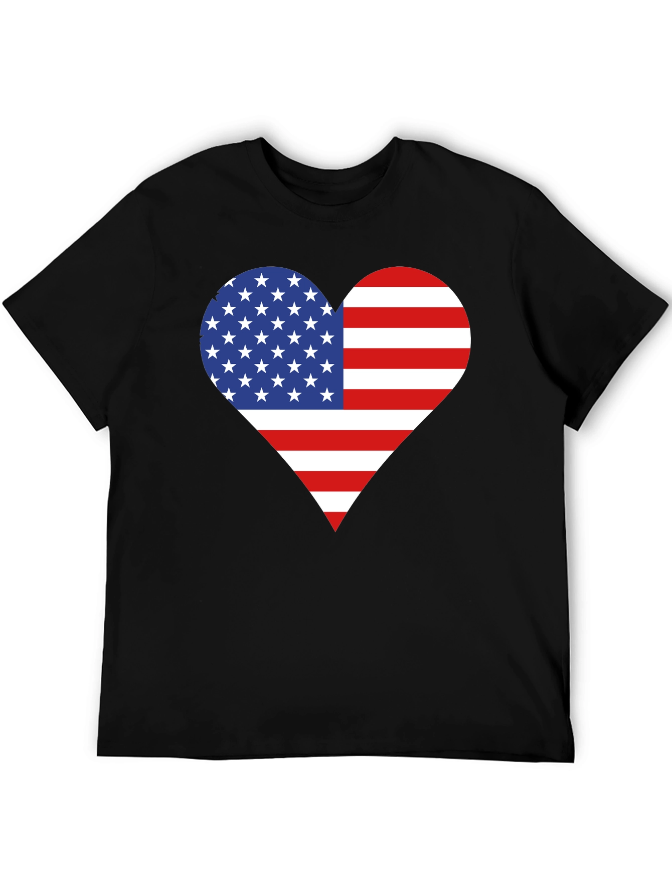 American Flag Heart T-Shirt - Patriotic USA Love Tee