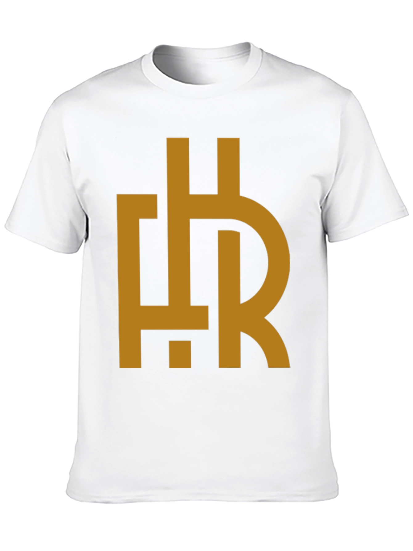 Abstract HR Gold Graphic Print Black T-Shirt