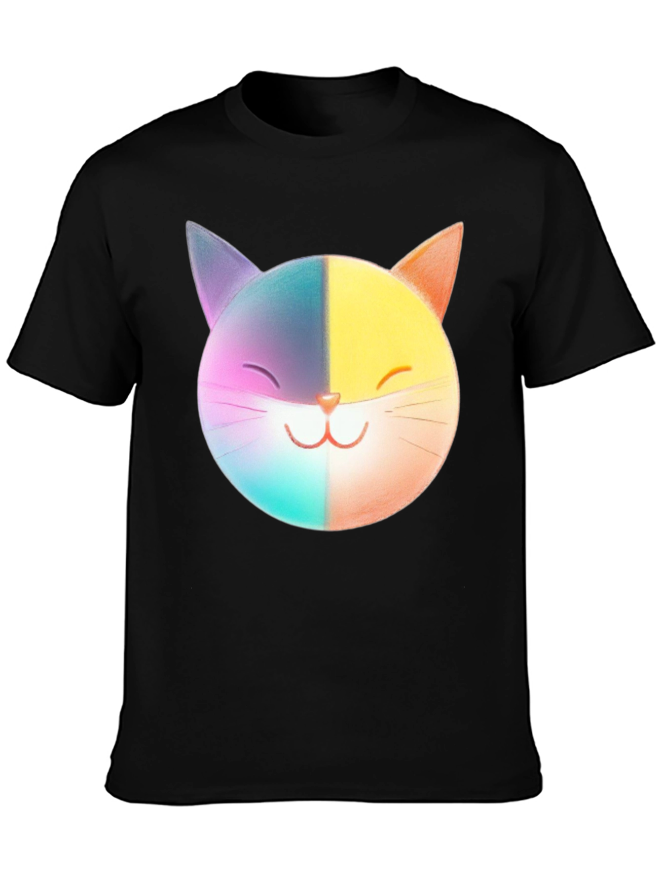 Rainbow Cat Graphic Tee - Soft Cotton Blend