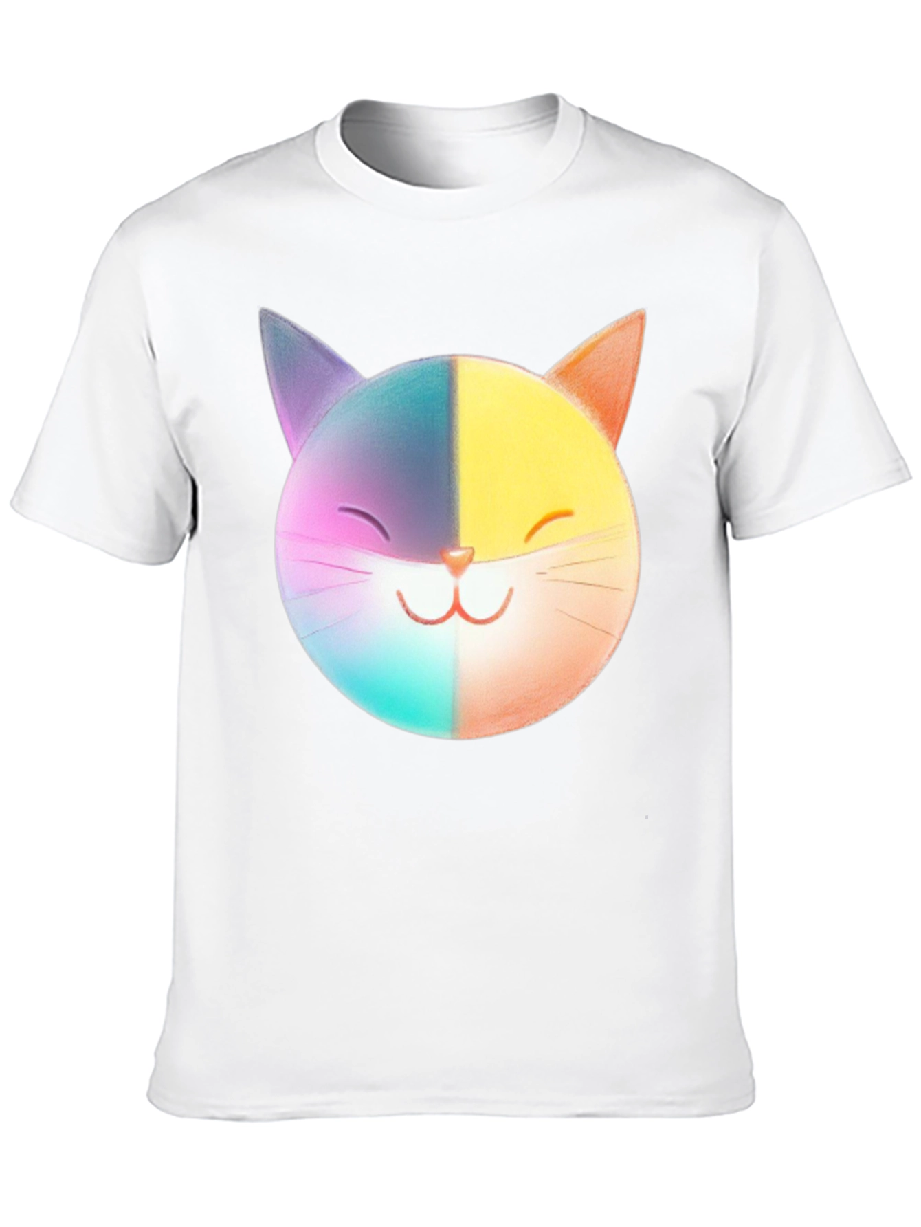 Rainbow Cat Graphic Tee - Soft Cotton Blend