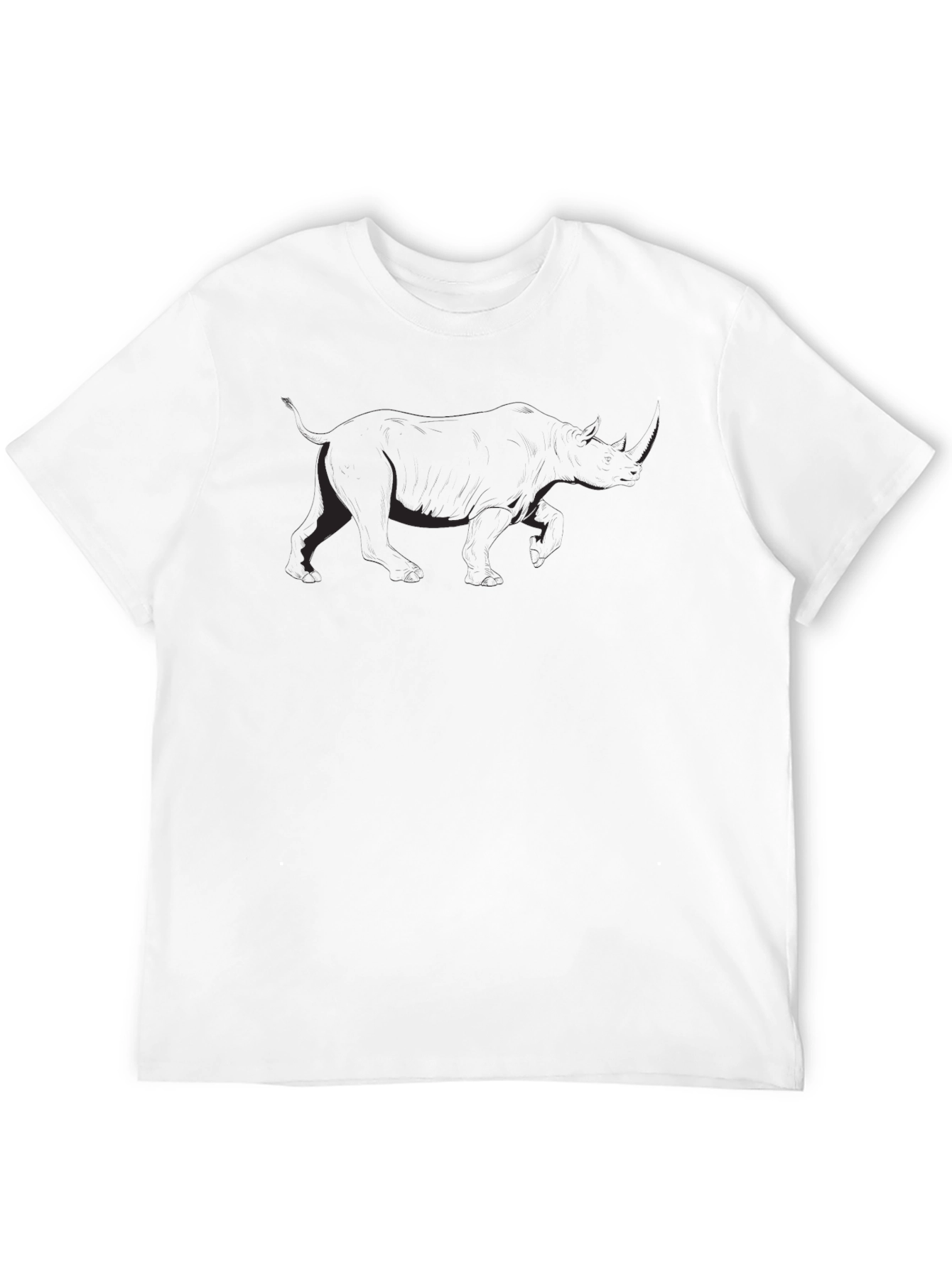 Black T-Shirt with Subtle Rhino Graphic