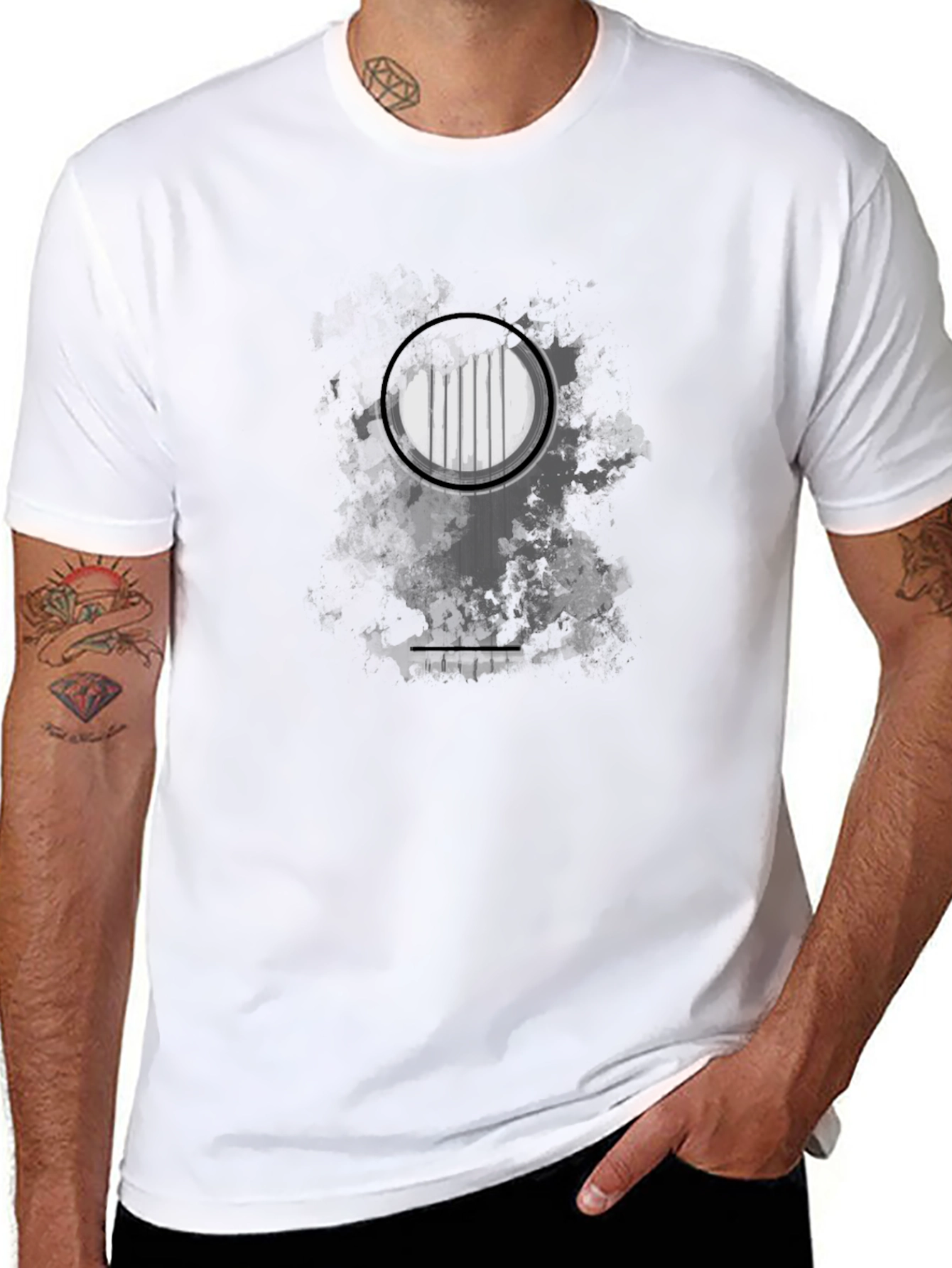 Abstract Guitar T-Shirt - Modern Graphic Tee