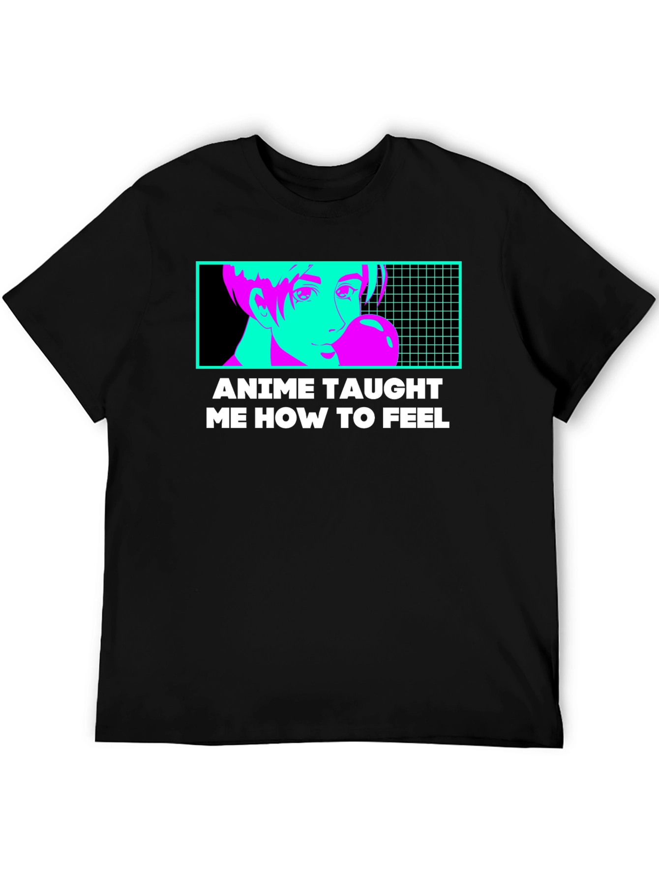 Anime Taught Me How to Feel Black T-Shirt