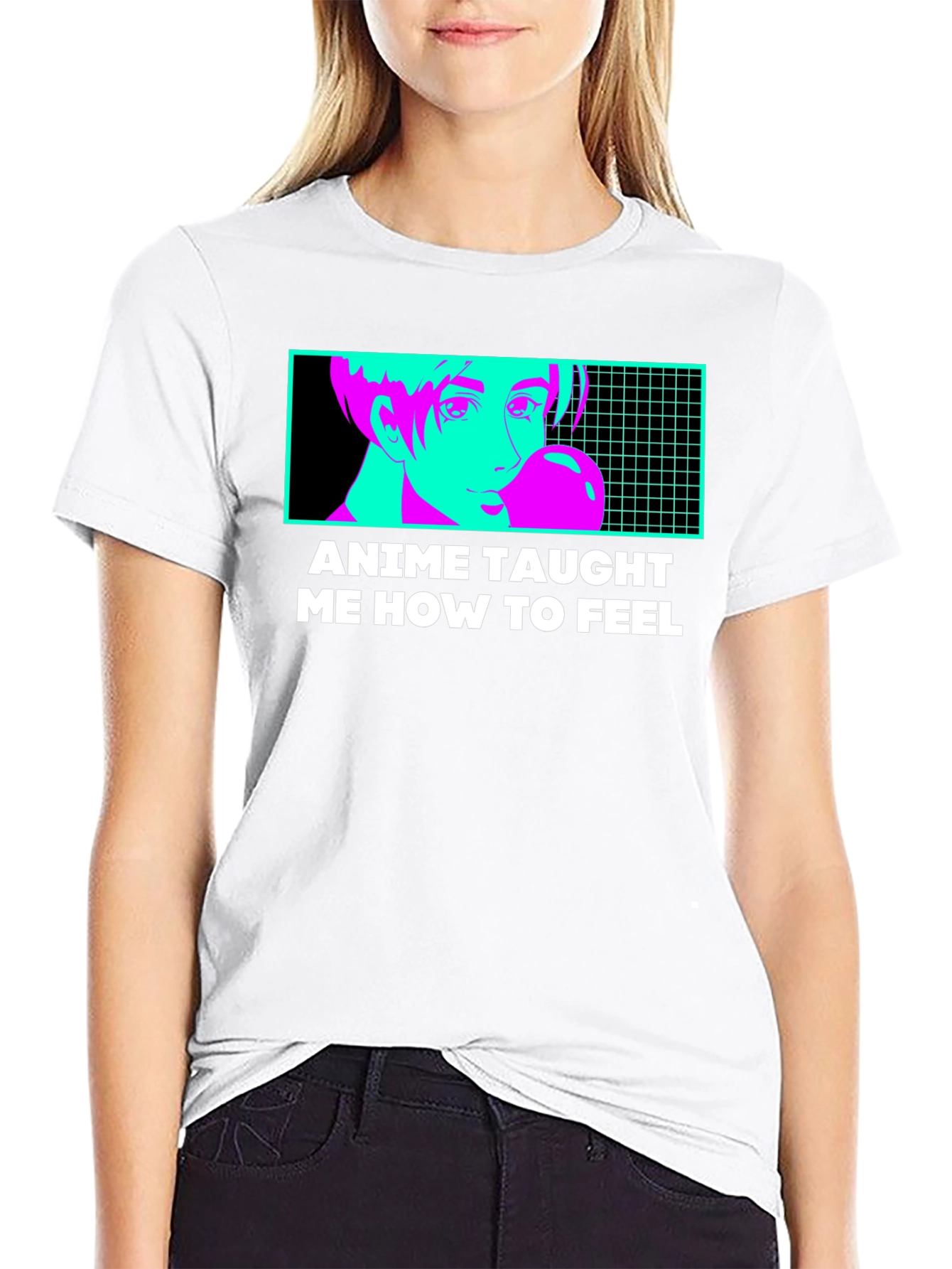 Anime Taught Me How to Feel Black T-Shirt