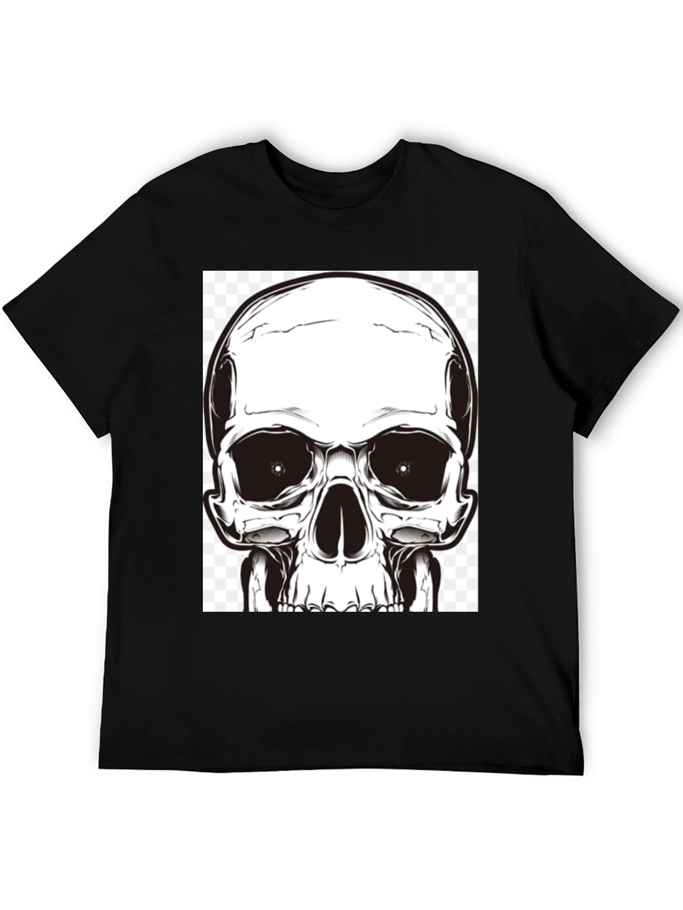 Skull Graphic T-Shirt - Bold Black Cotton Tee