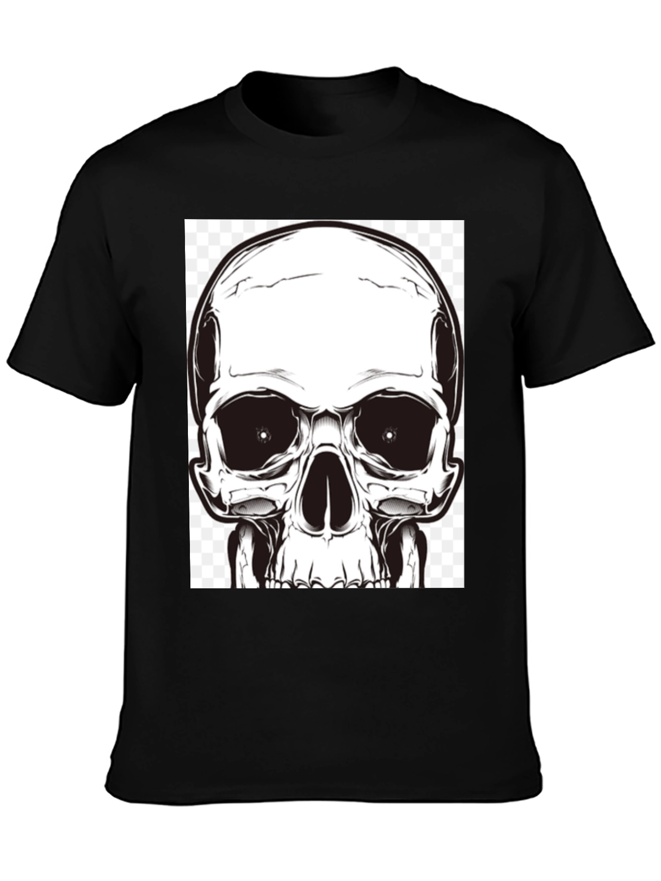 Skull Graphic T-Shirt - Bold Black Cotton Tee