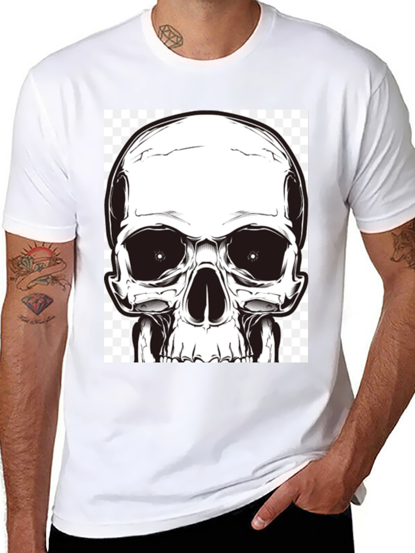 Skull Graphic T-Shirt - Bold Black Cotton Tee