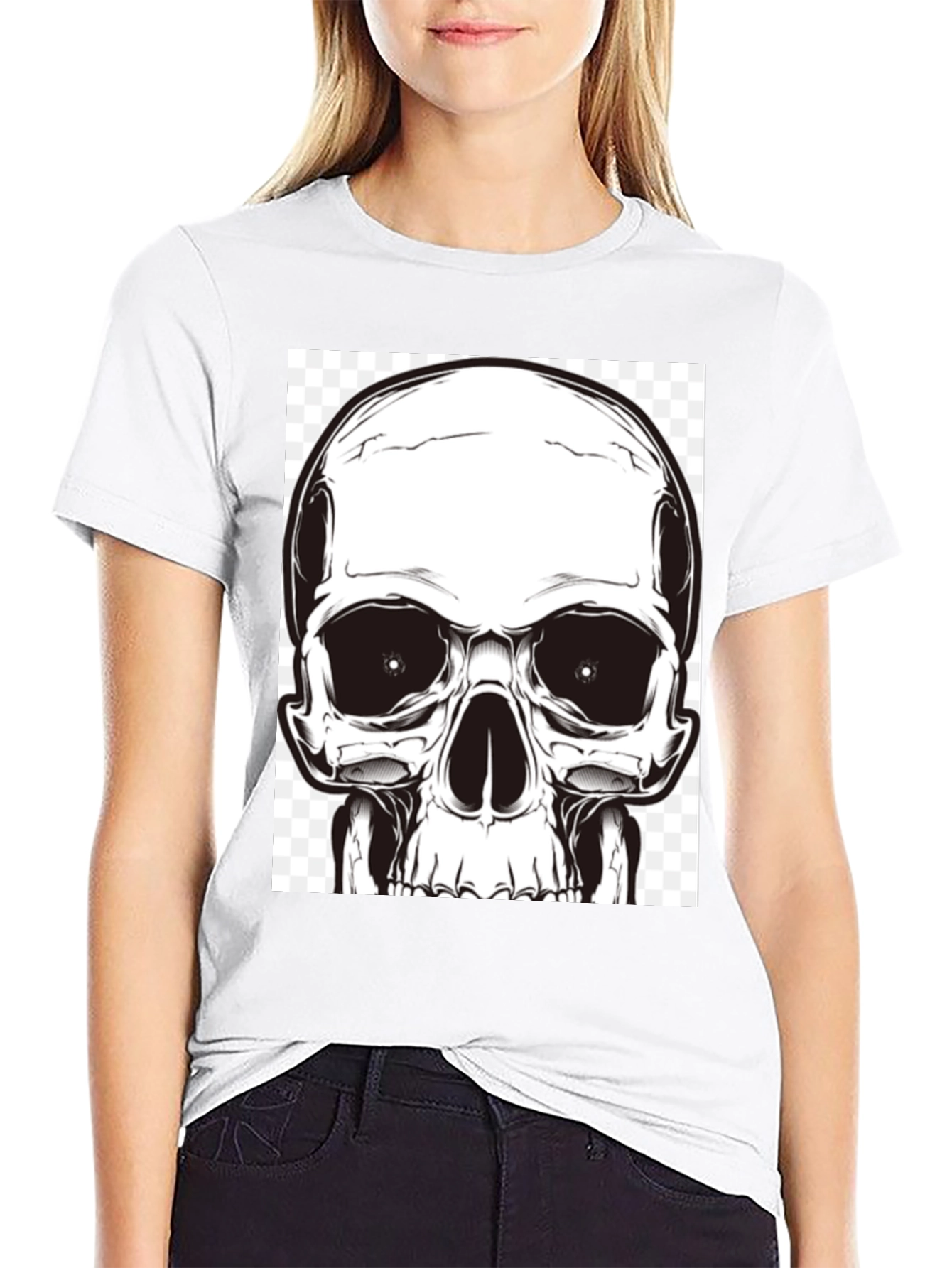 Skull Graphic T-Shirt - Bold Black Cotton Tee