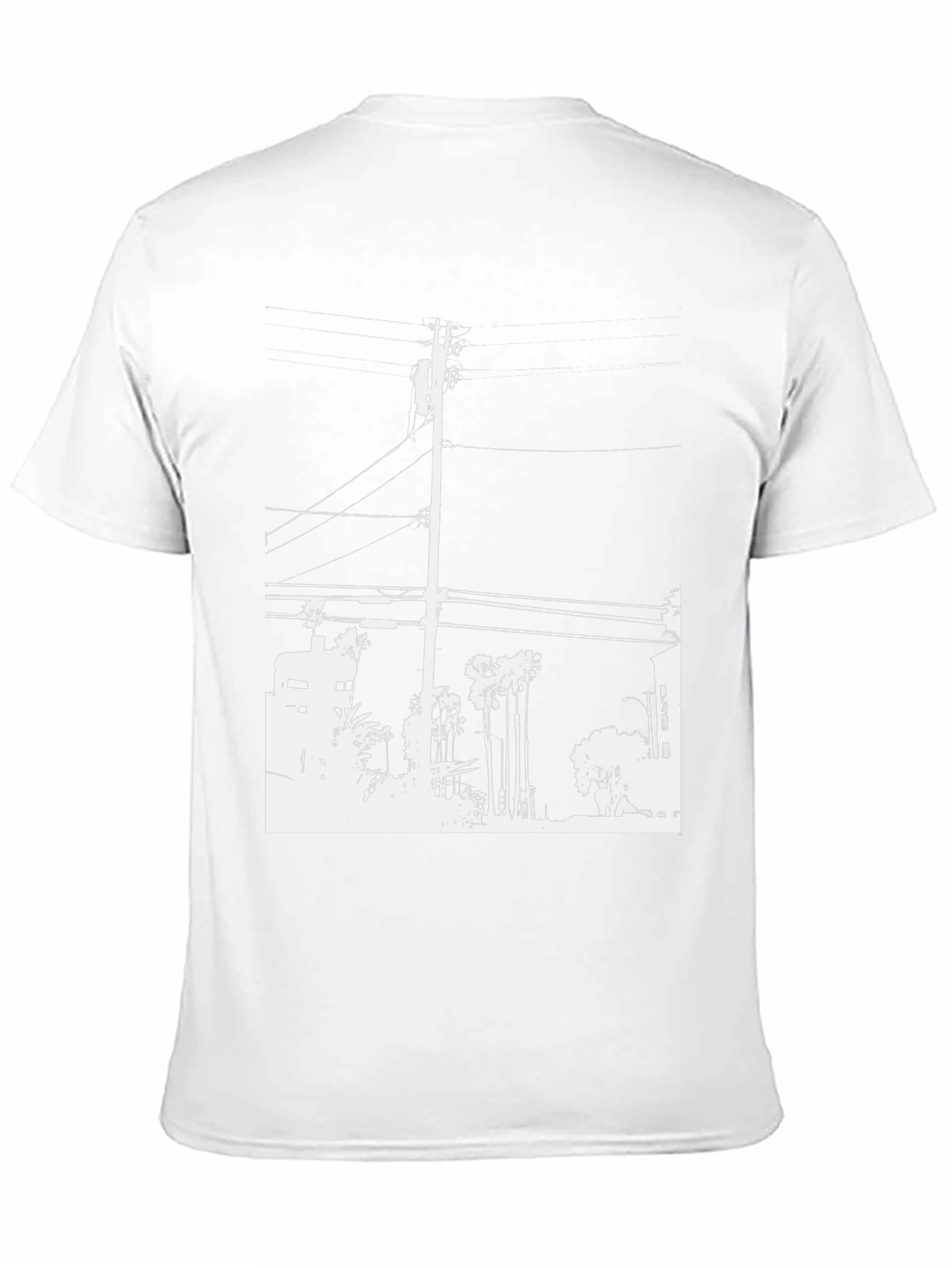 Black Graphic Tee - White Cityscape Design