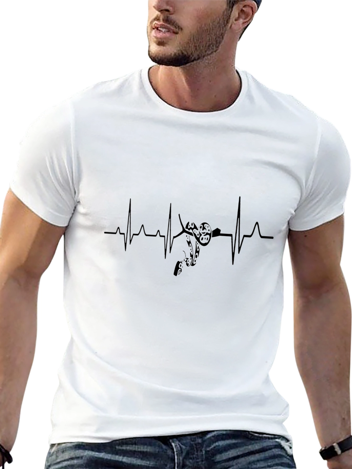 Motorcycle Heartbeat Tee - Biker Life Rhythm T-Shirt