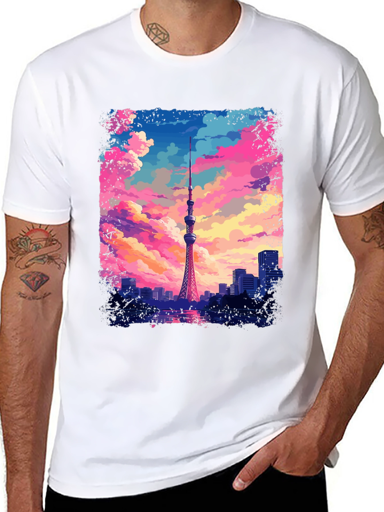 Tokyo Tower Anime T-Shirt - Artistic Graphic Tee