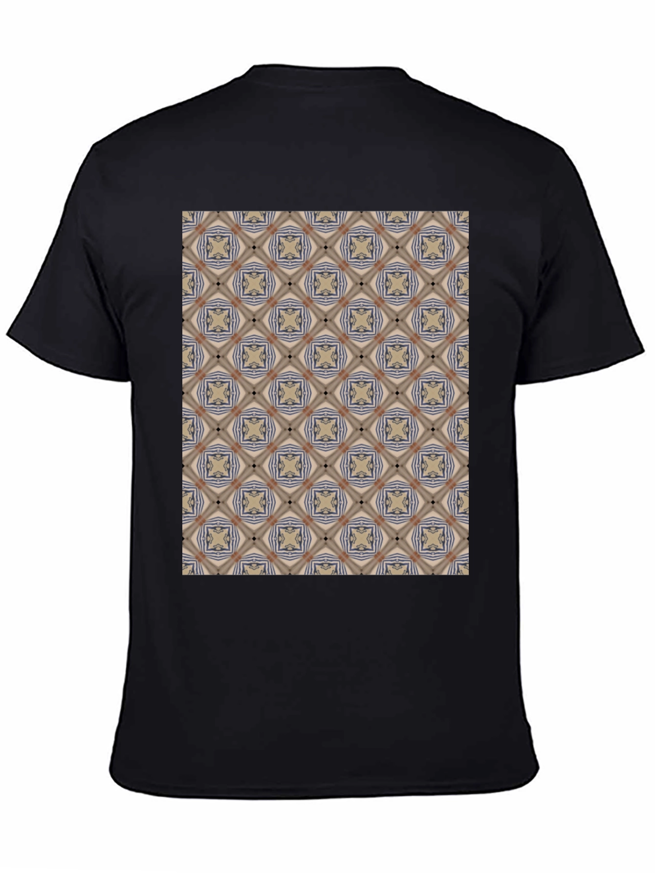 Patterned Black T-Shirt - Unique Design