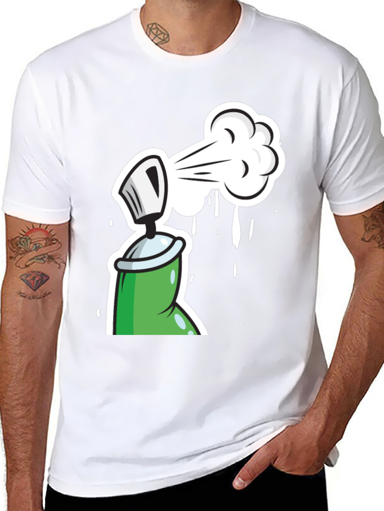 Spray Paint Graphic Tee - Fun & Creative Design