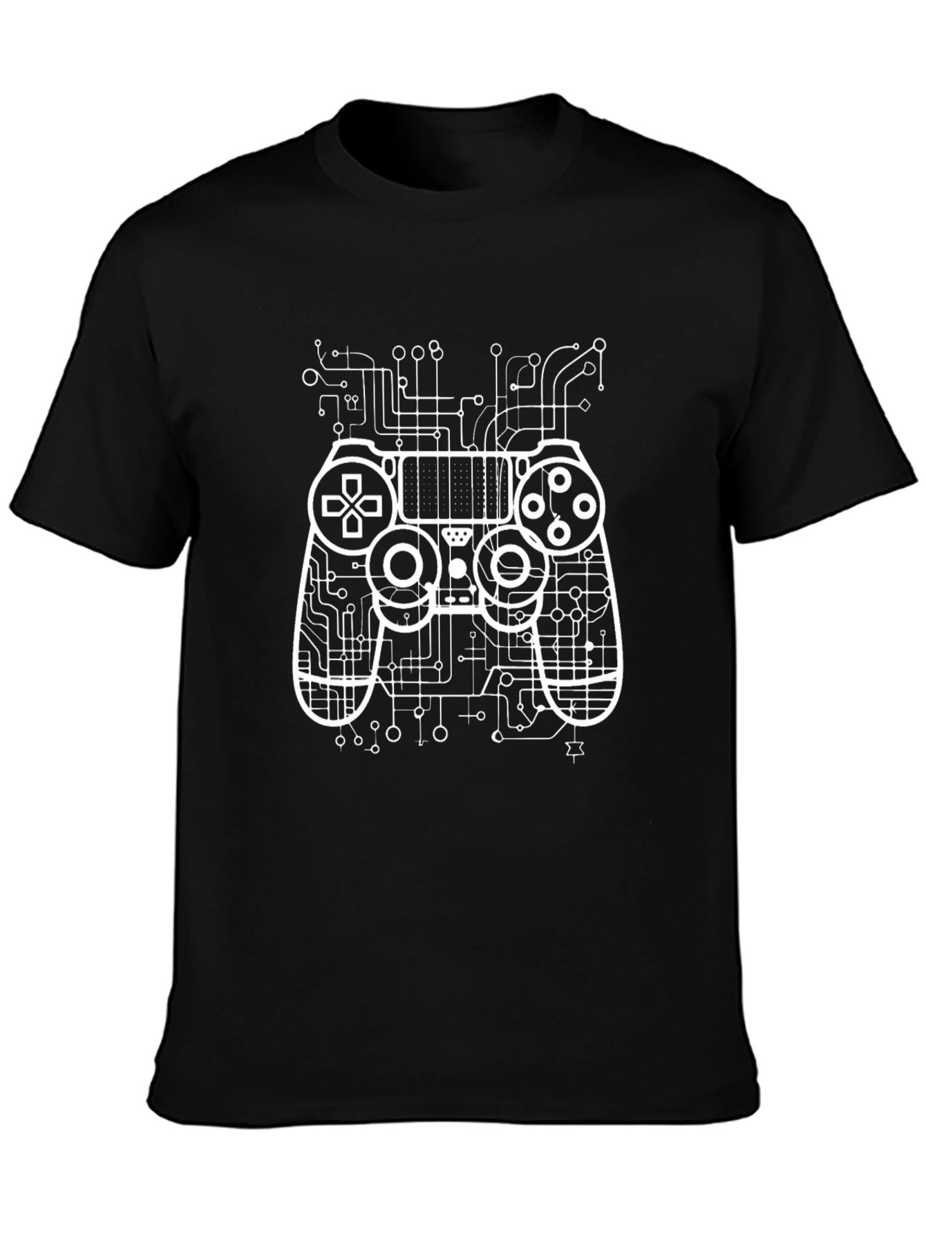 Gamer Circuit Board Graphic T-Shirt - Black