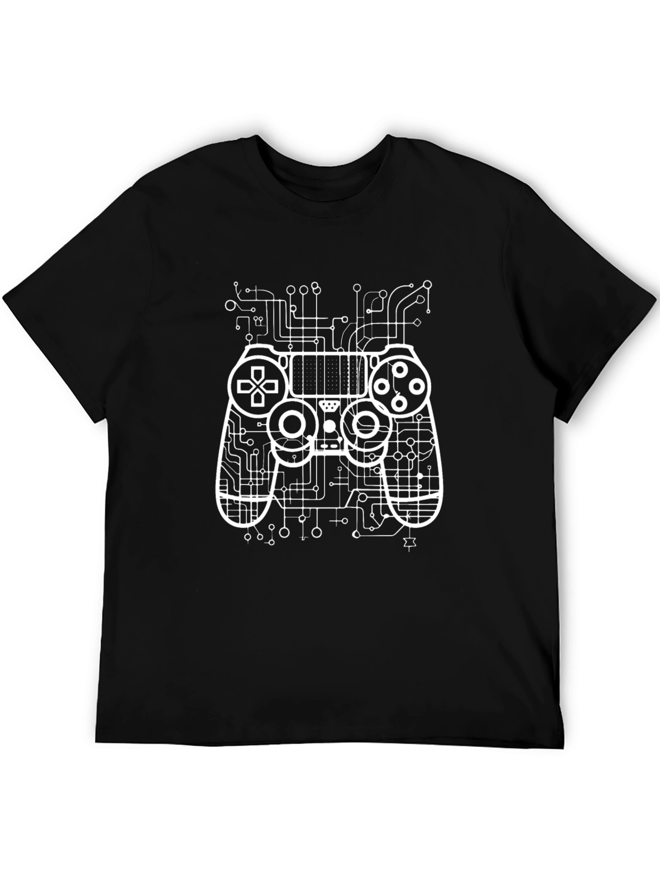 Gamer Circuit Board Graphic T-Shirt - Black
