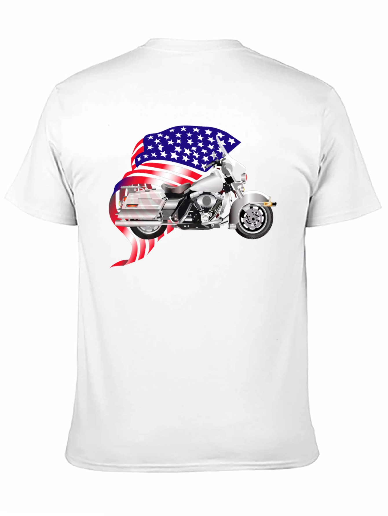 American Motorcycle Graphic T-Shirt - Patriotic Design