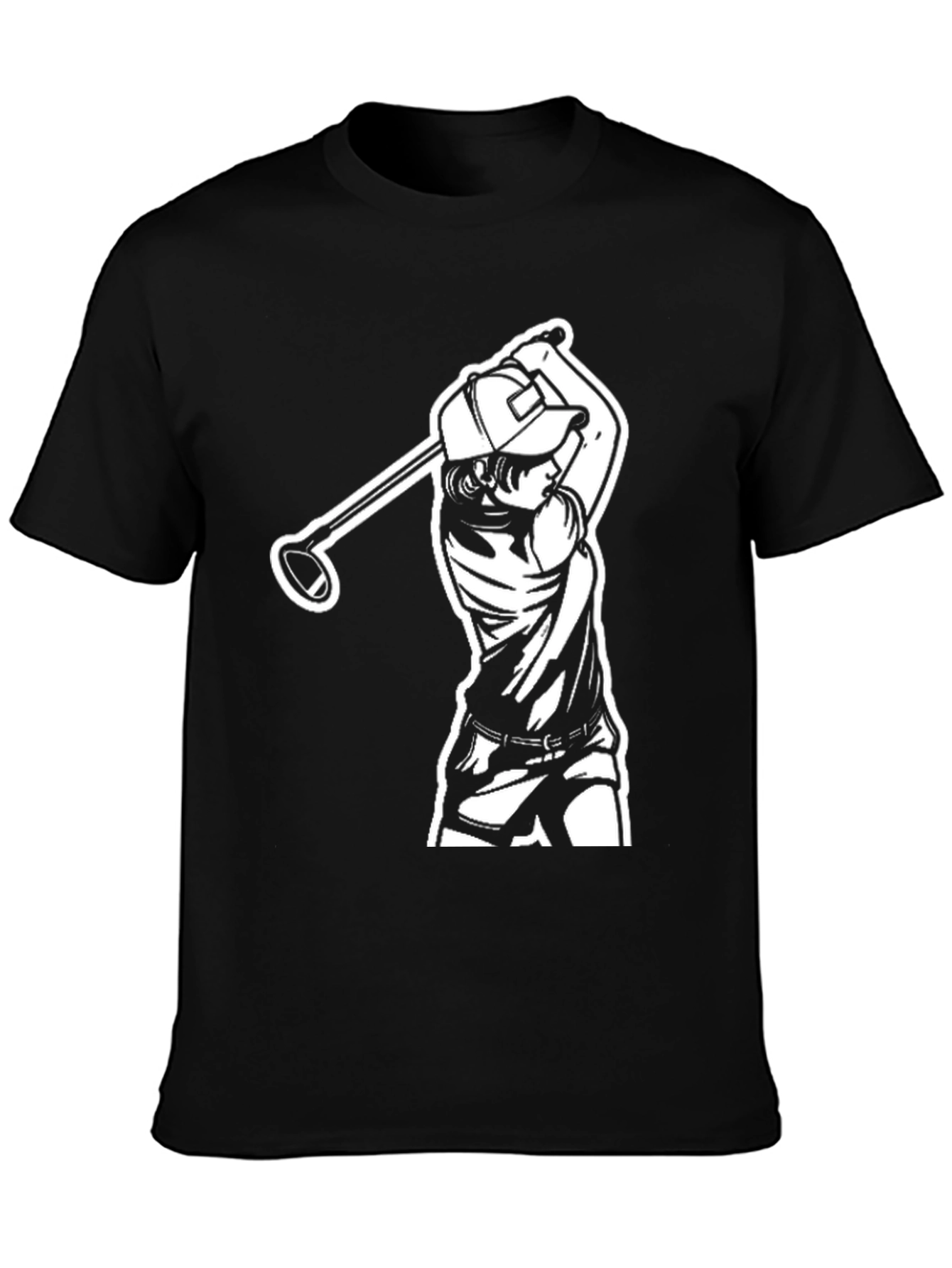 Golf Swing Graphic Tee - Black