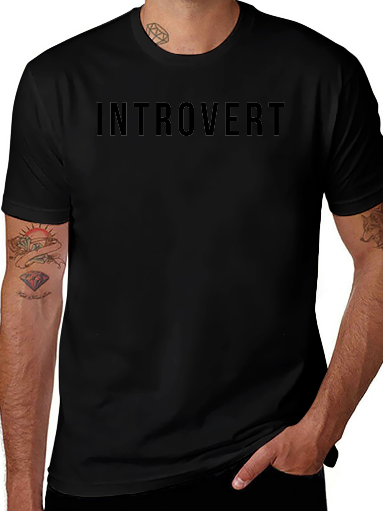 Introvert Black Graphic Tee