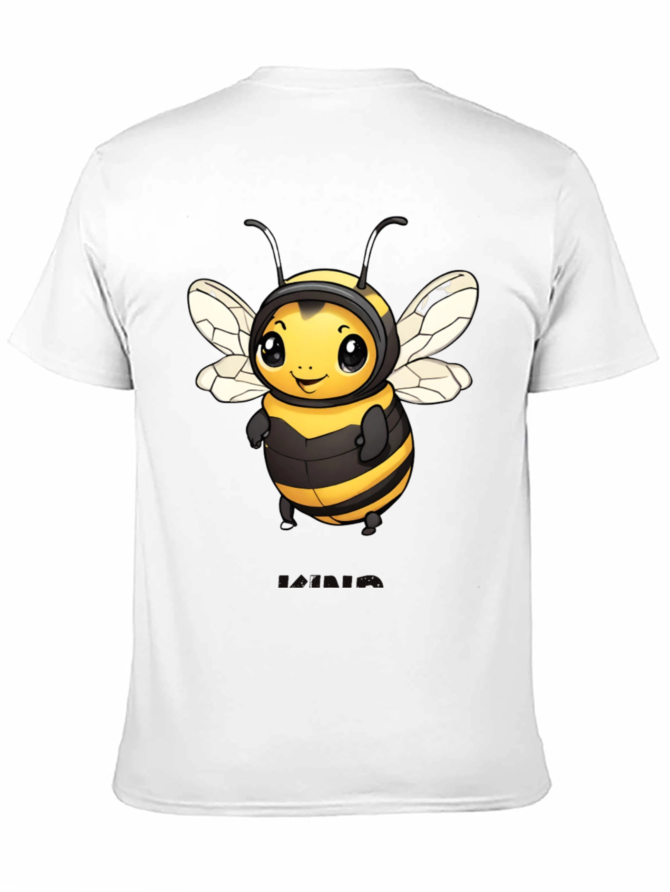 Cute Bee Graphic Black T-Shirt