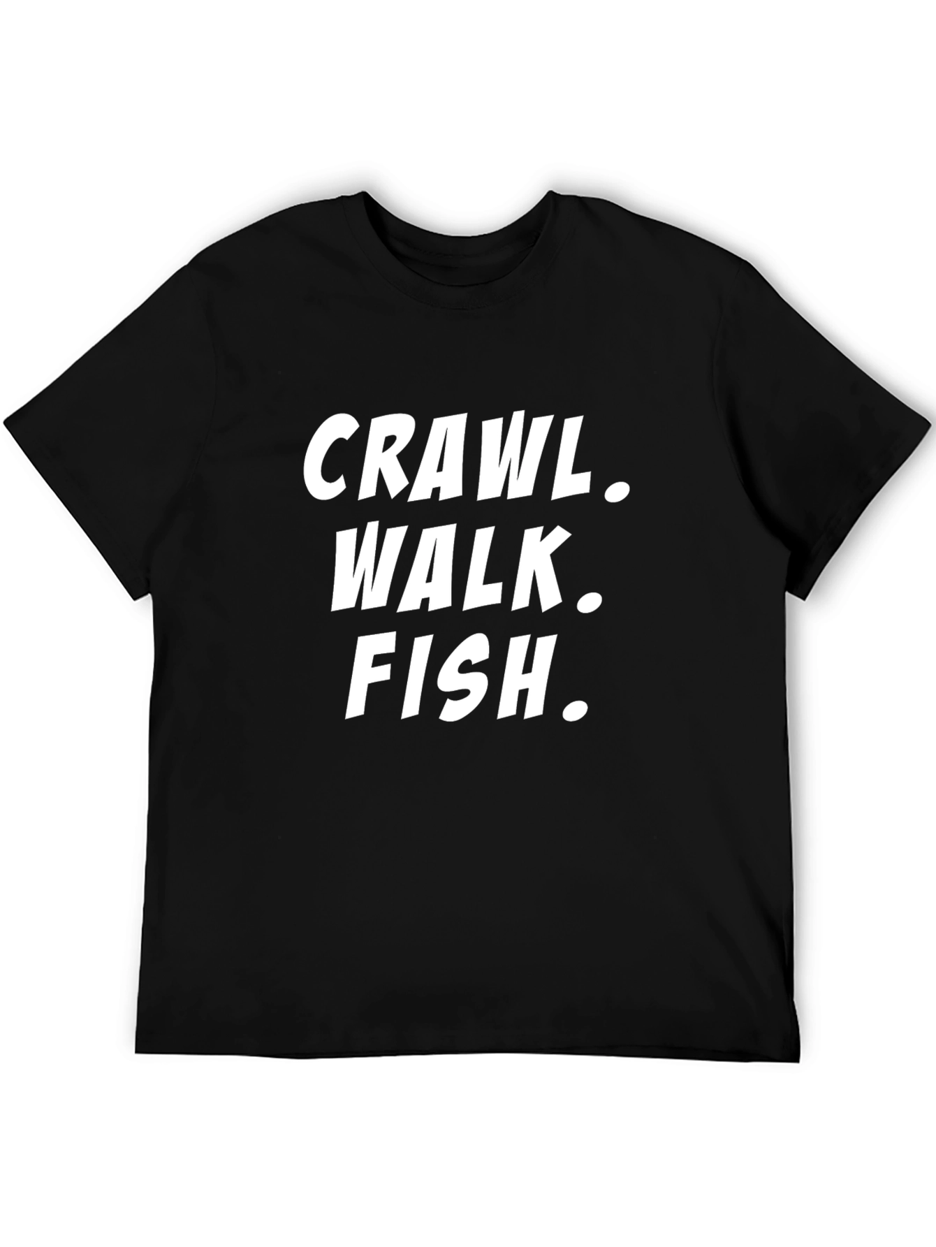 Crawl Walk Fish Black Cotton T-Shirt