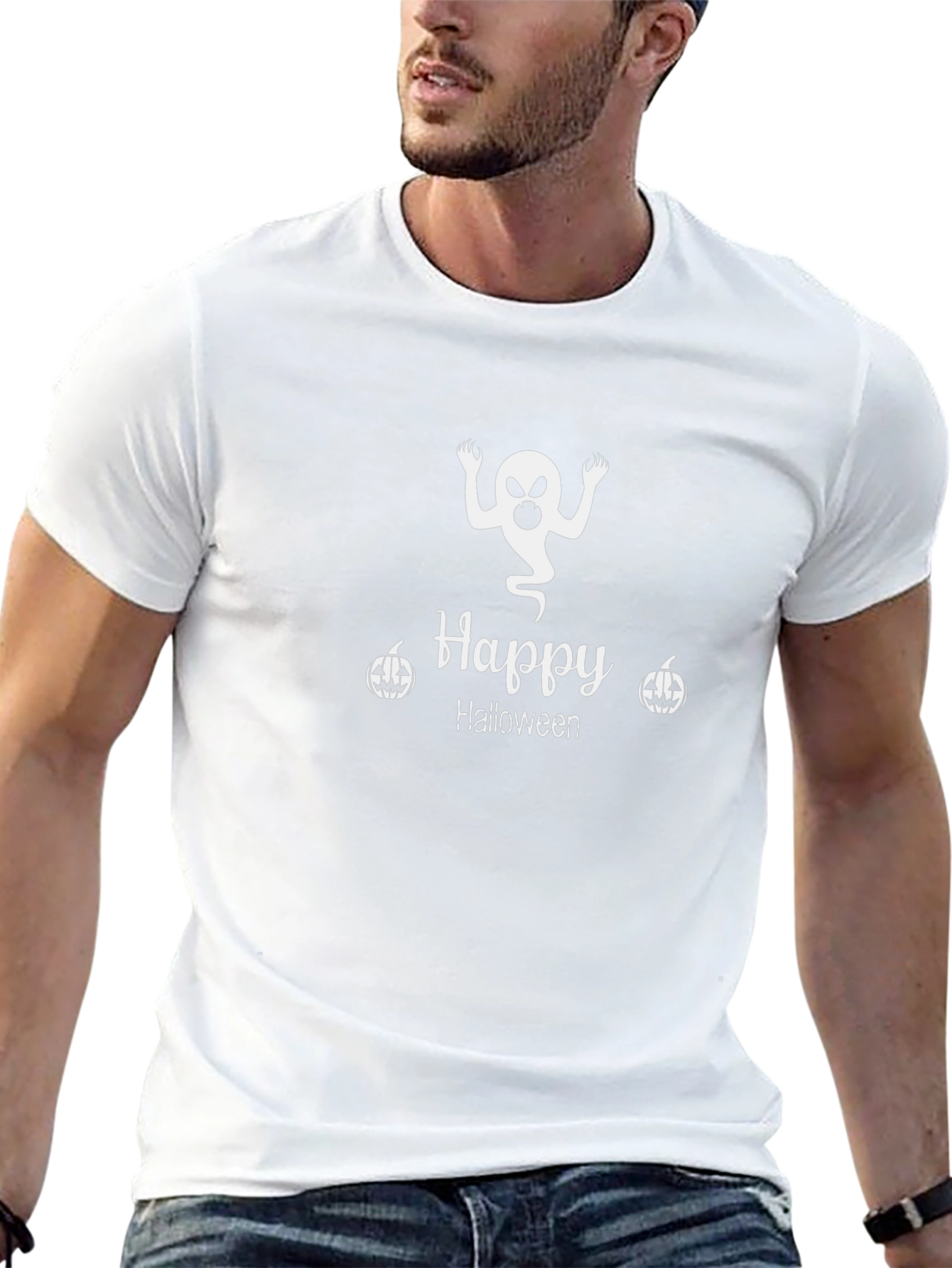 Happy Halloween Black Graphic T-Shirt