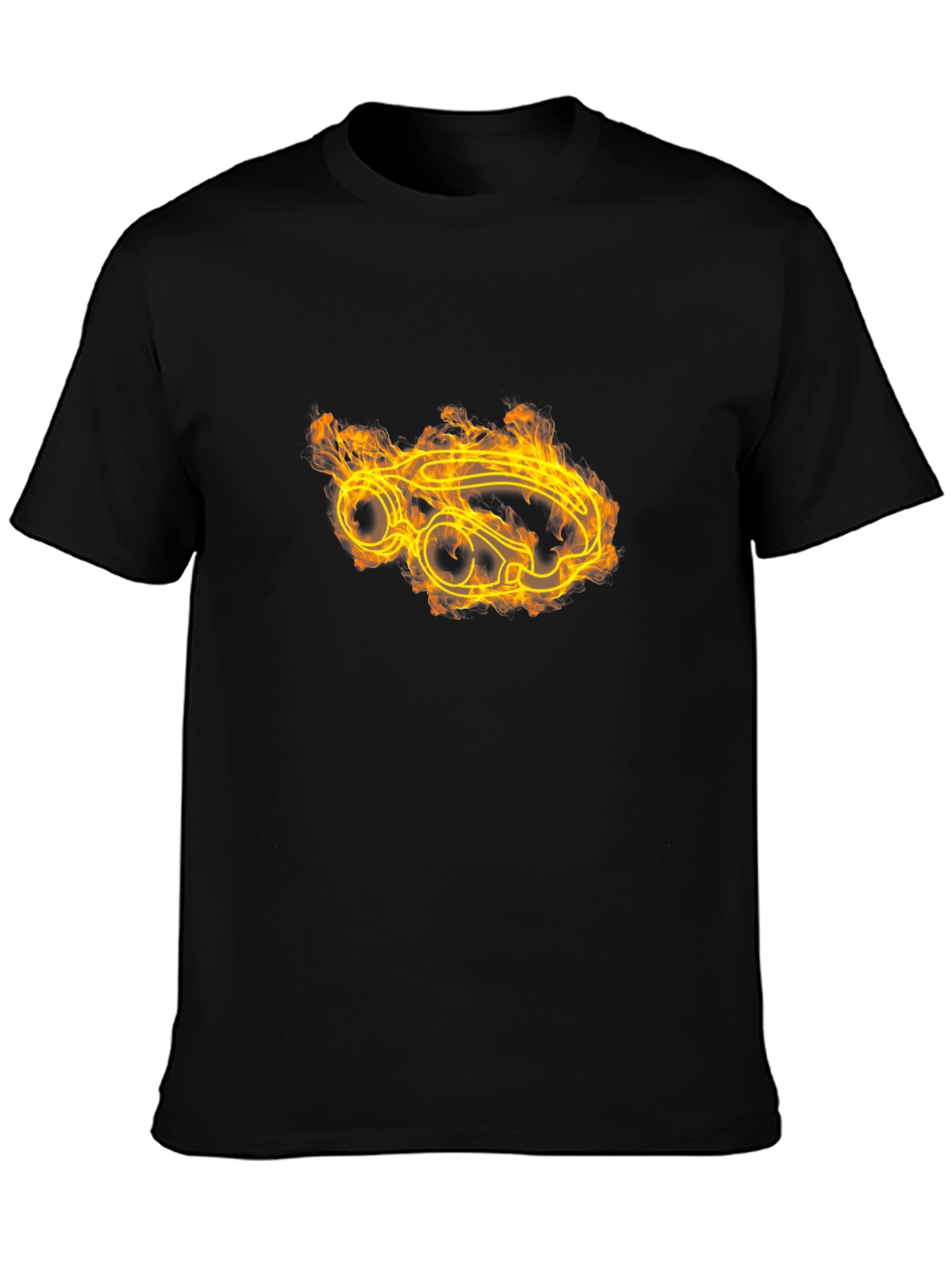 Flame Car Graphic Tee - Bold Black T-Shirt