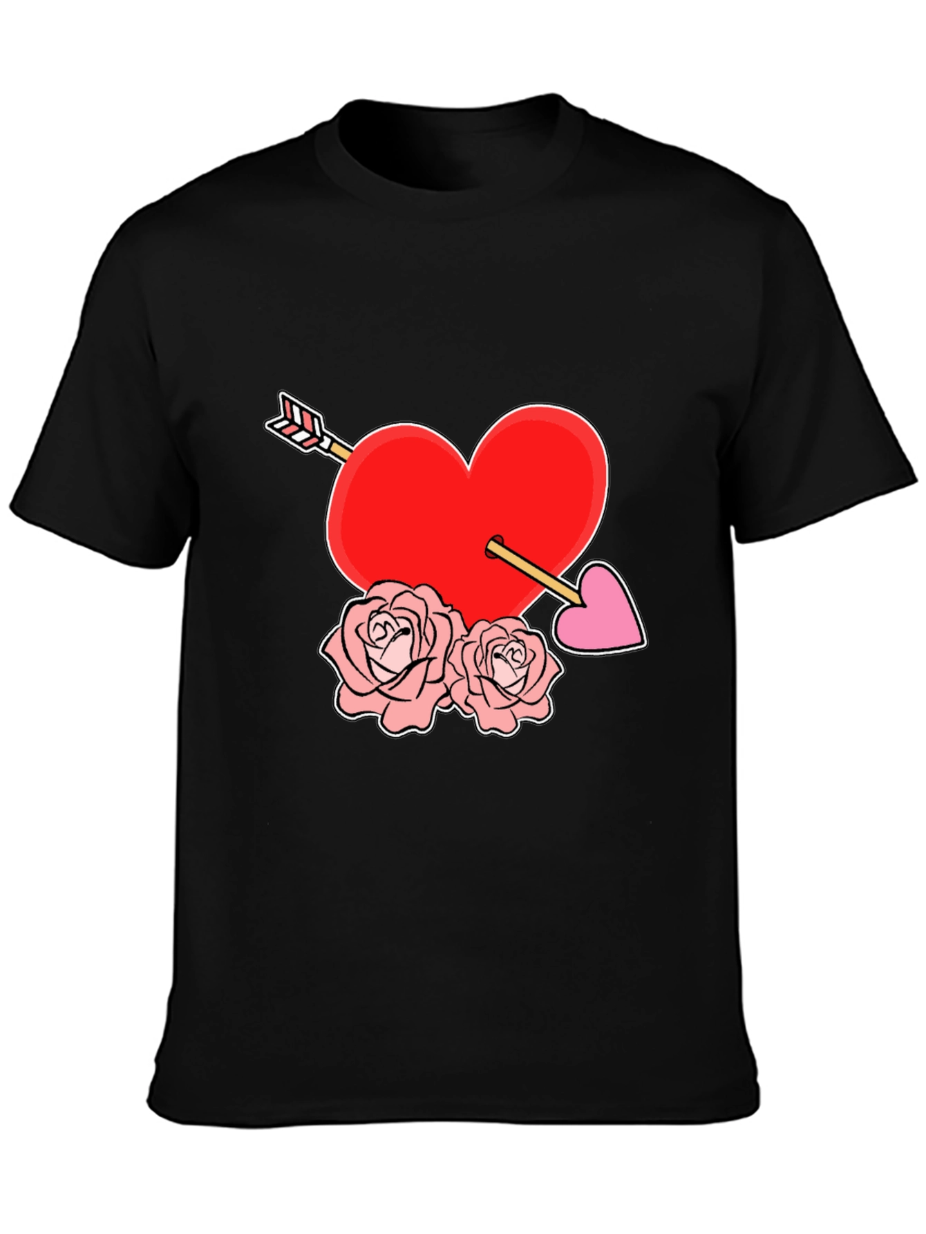 Heart Arrow Roses Graphic Tee