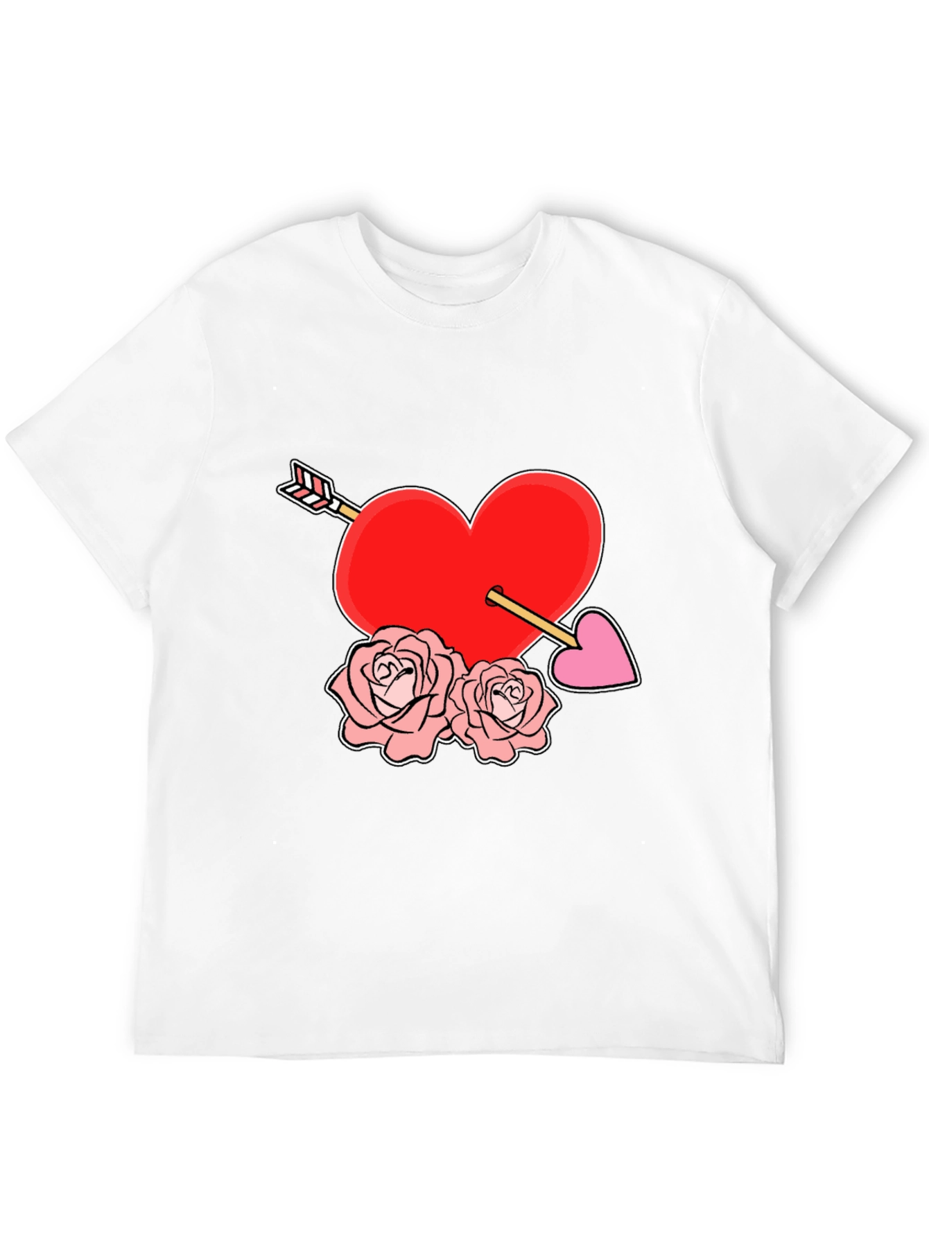 Heart Arrow Roses Graphic Tee