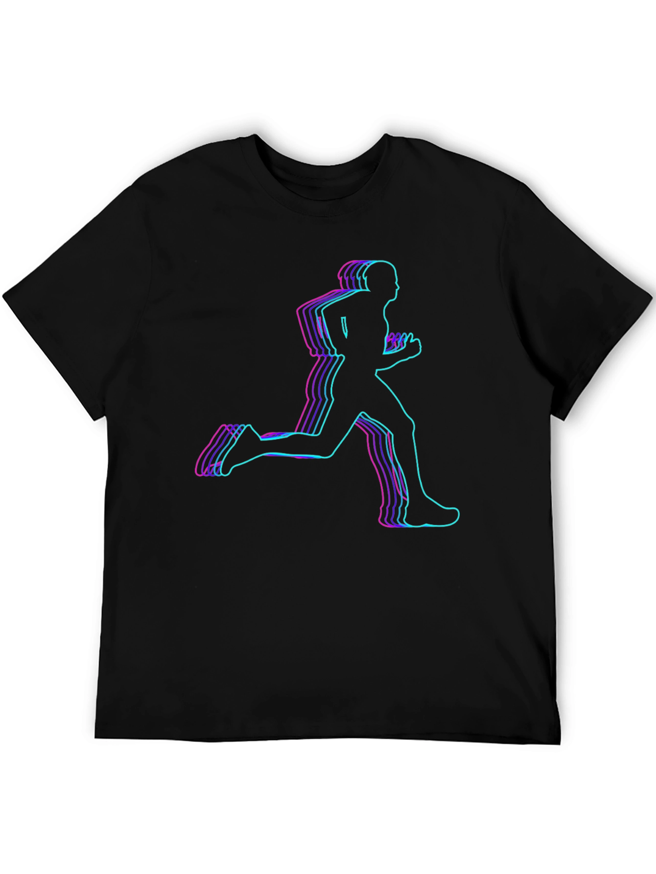 Mens Running Man Graphic Tee - Black