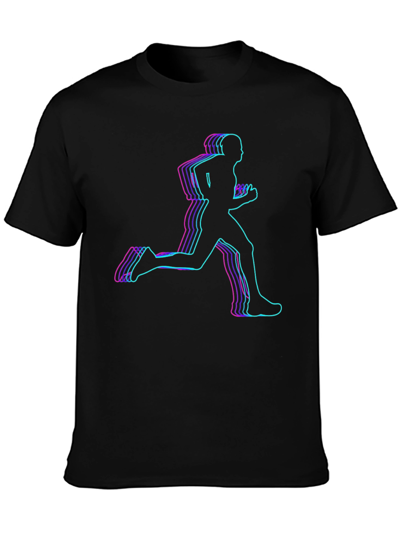 Mens Running Man Graphic Tee - Black