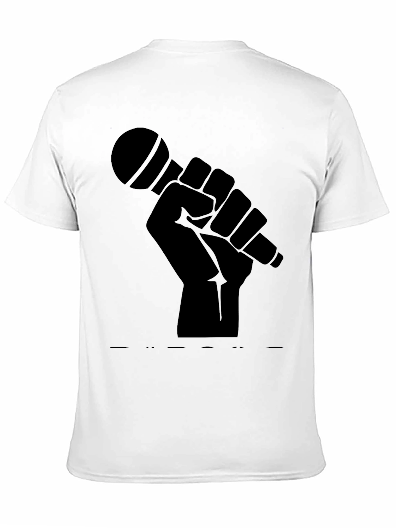 Black Microphone Fist Graphic T-Shirt