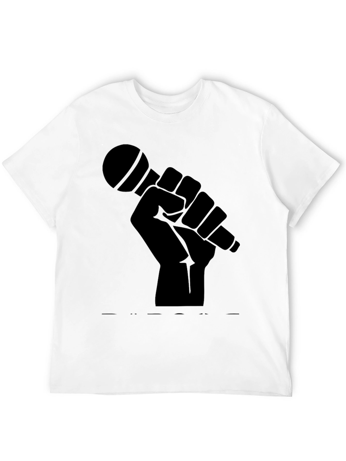 Black Microphone Fist Graphic T-Shirt