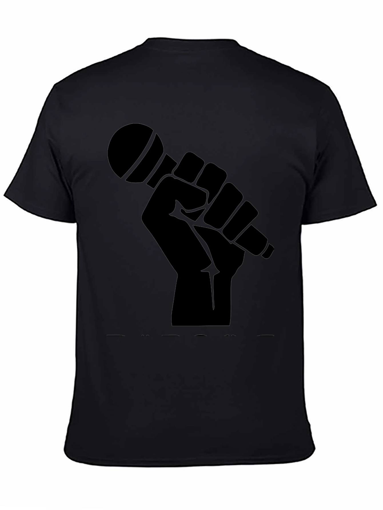 Black Microphone Fist Graphic T-Shirt