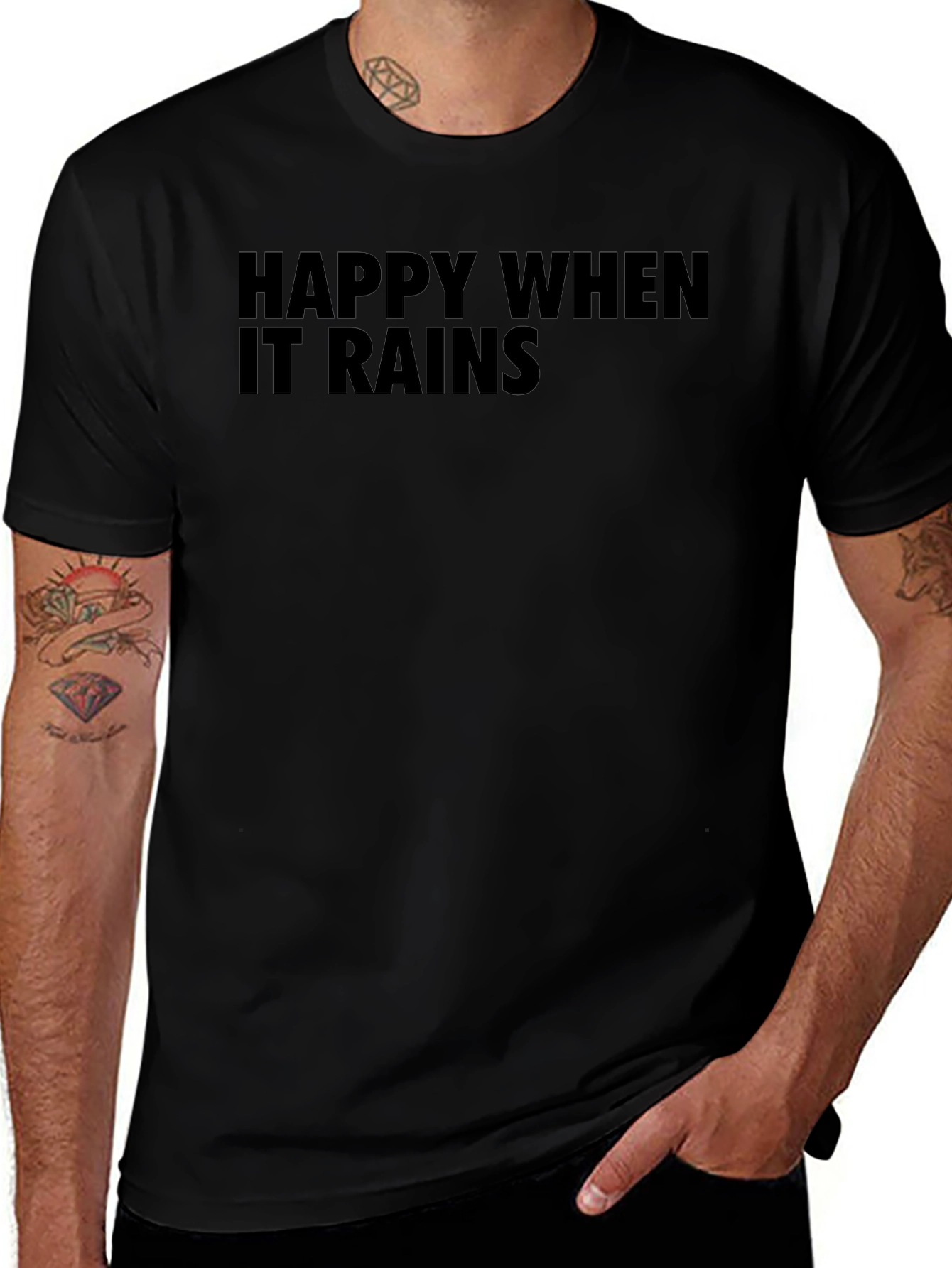 Happy When It Rains T-Shirt - Black