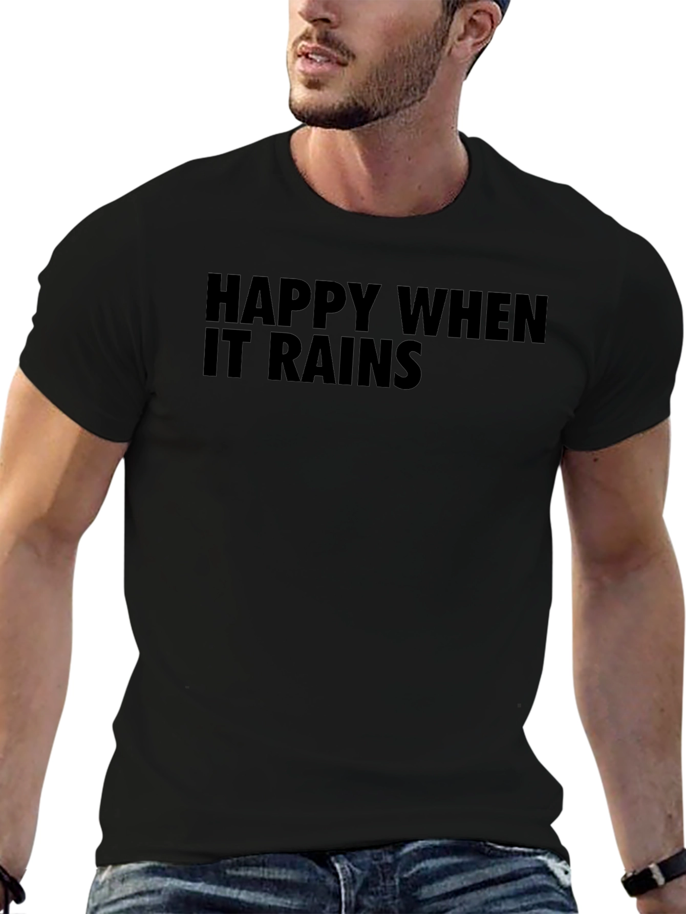 Happy When It Rains T-Shirt - Black